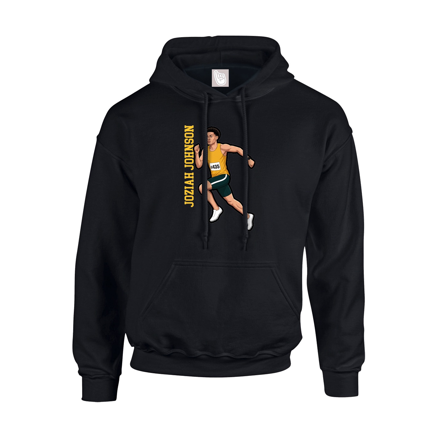 Youth Hoodie — Name Vertical in Black