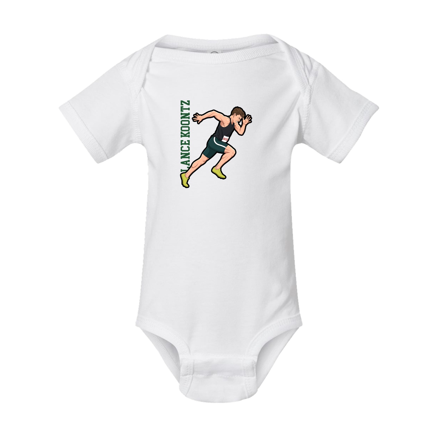 Baby Onesie — Name Vertical in White