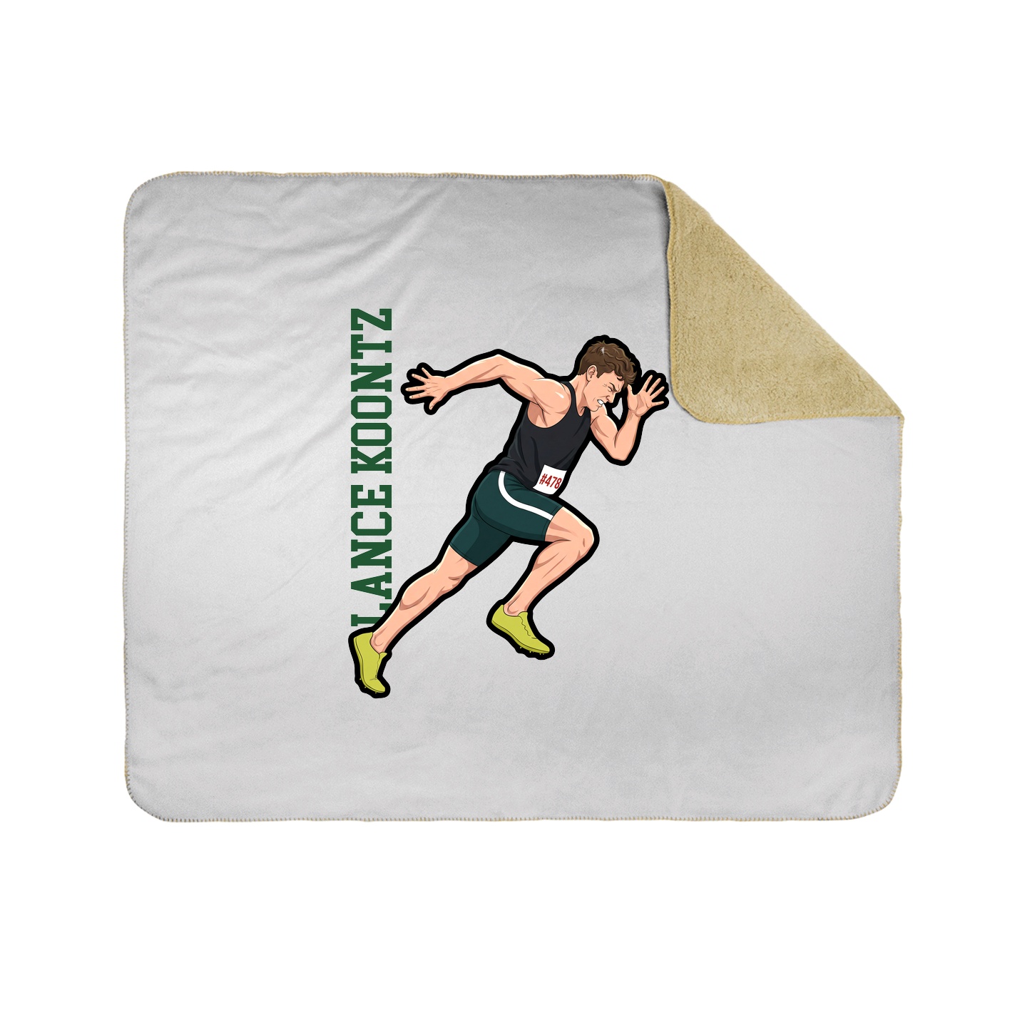 Throw Blanket — Name Vertical in White