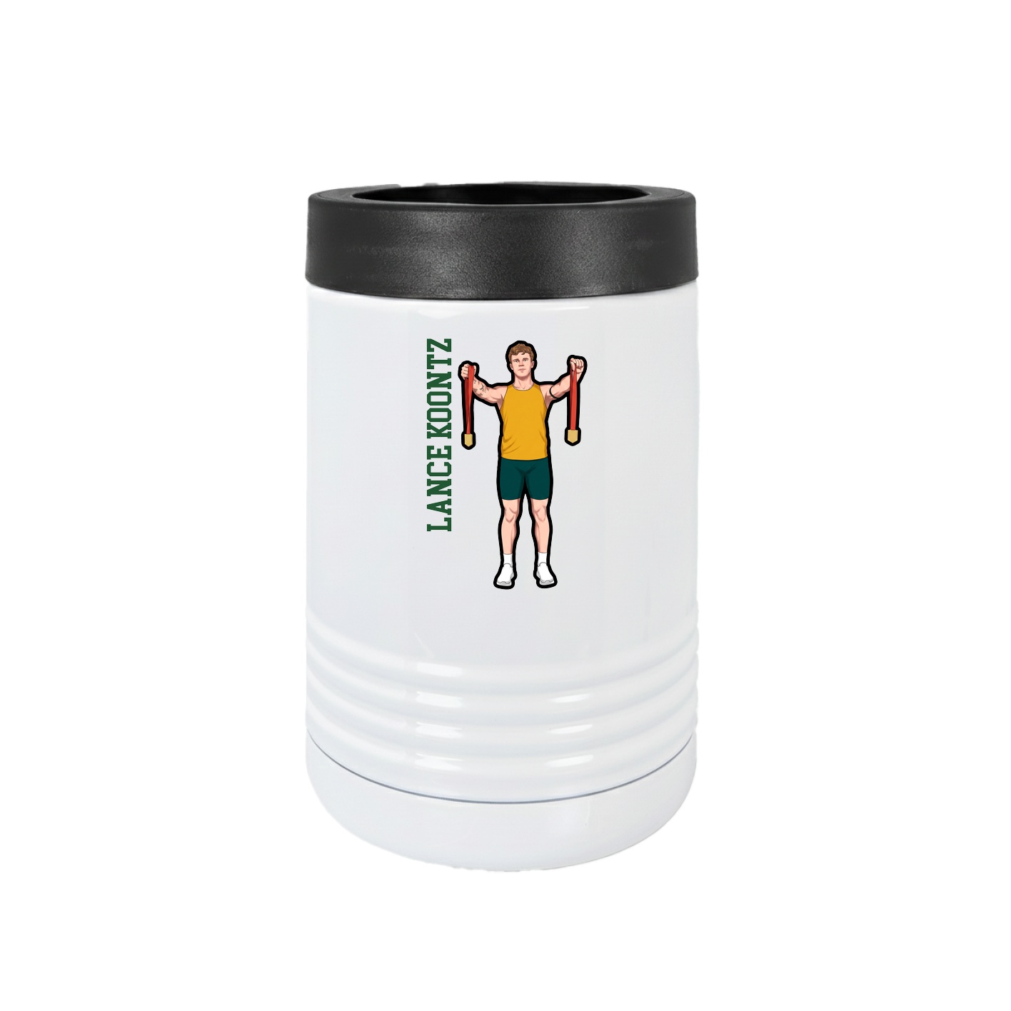 Beverage Holder — Name Vertical in White