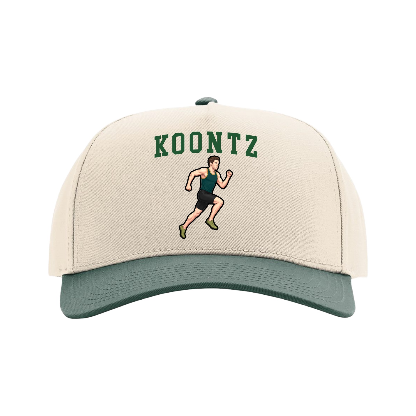 Full Fabric Five-Panel Champ Cap — Shirsey in Cream/Green
