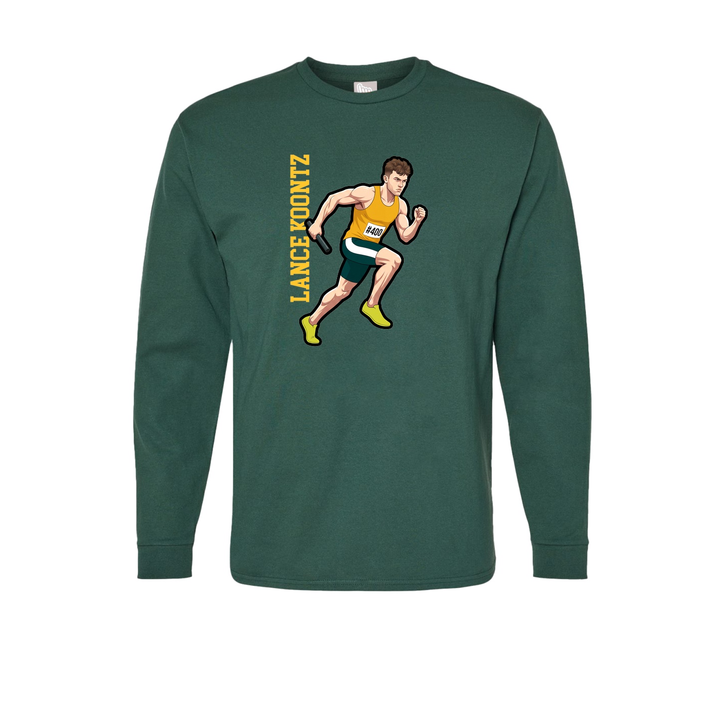 Long Sleeve Tee — Name Vertical in Green