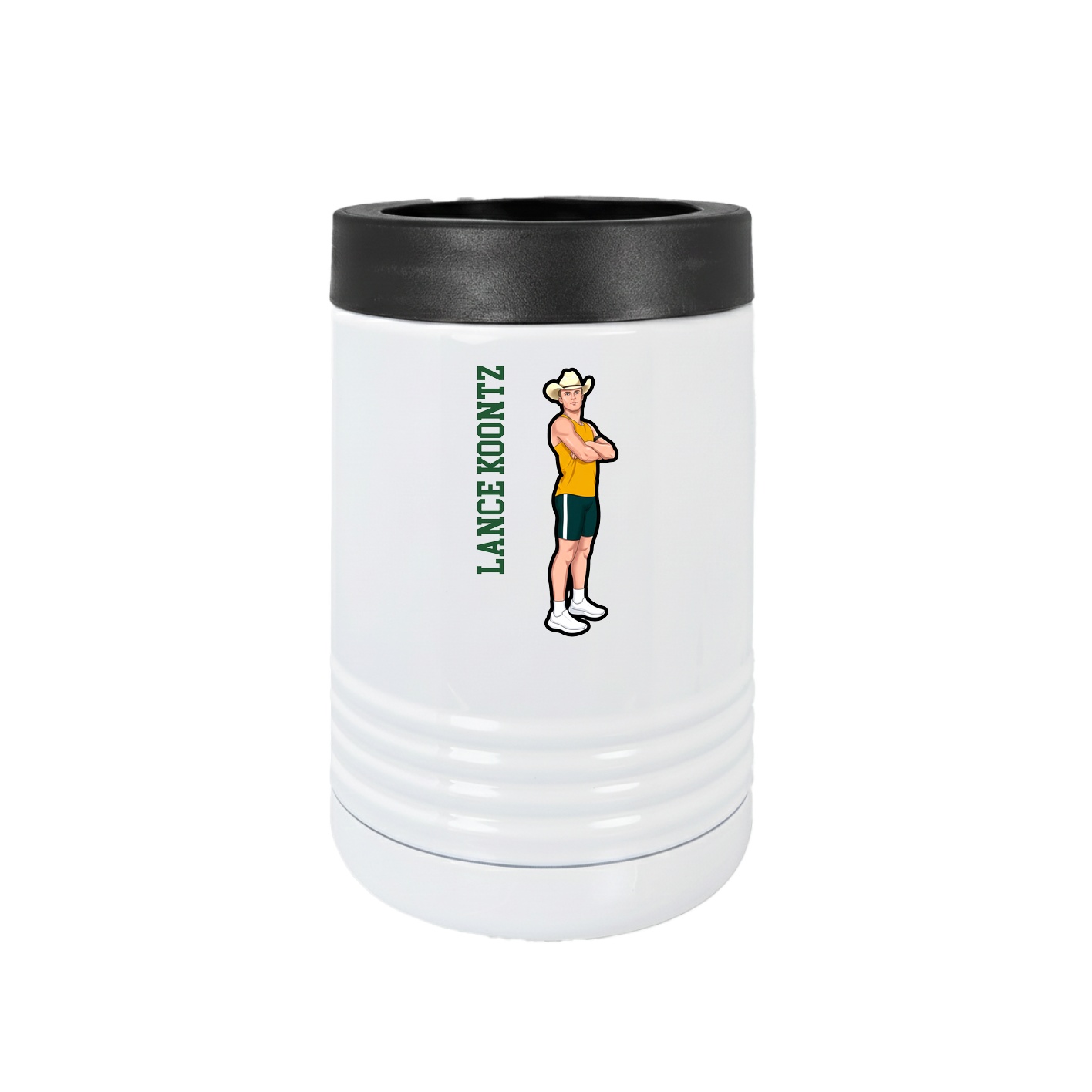 Beverage Holder — Name Vertical in White