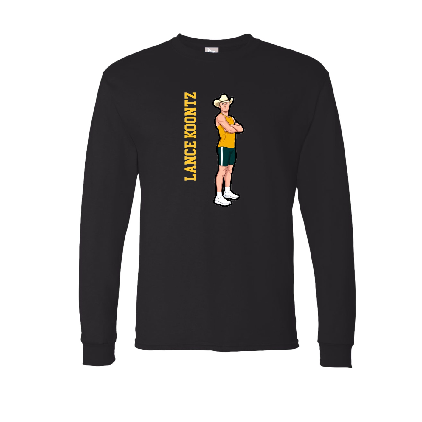 Long Sleeve Tee — Name Vertical in Black
