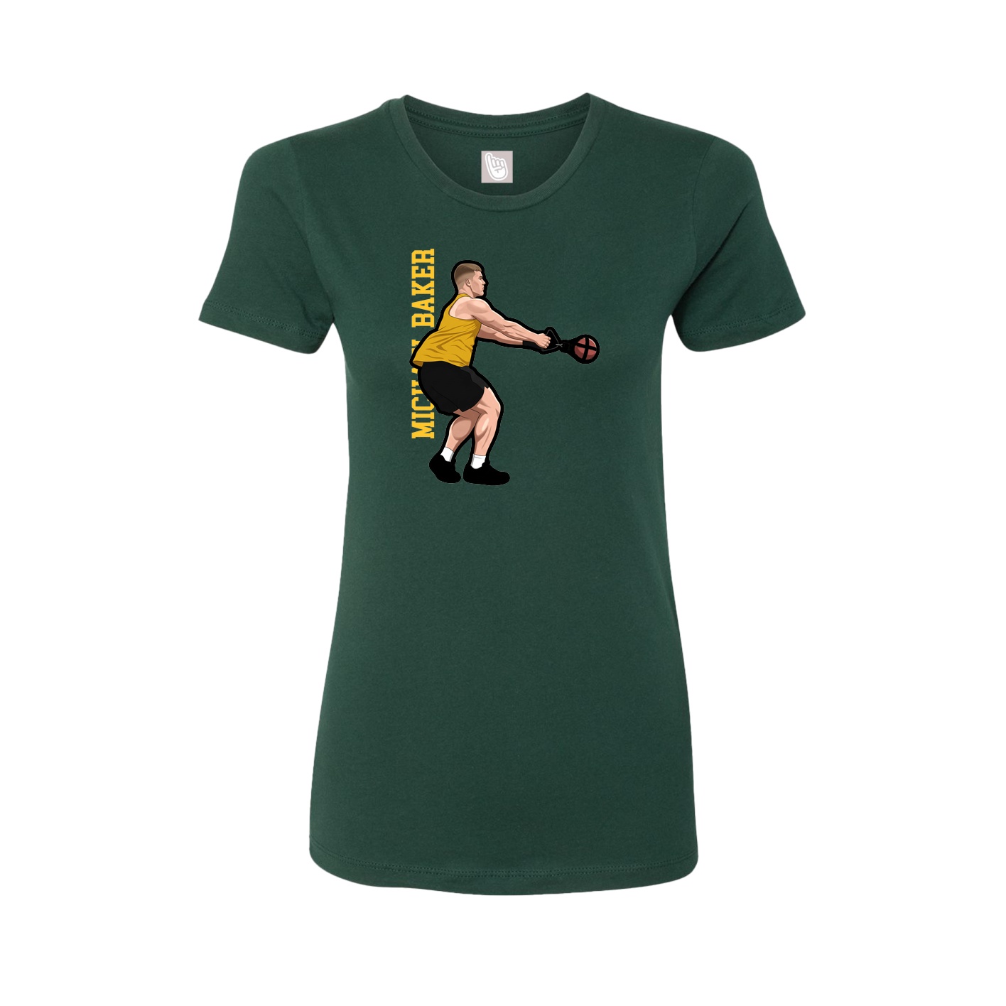 Womens Tee — Name Vertical in Green