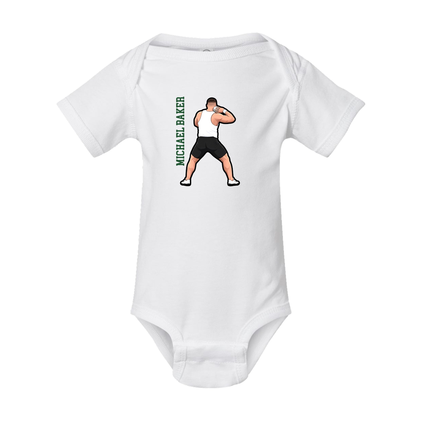 Baby Onesie — Name Vertical in White