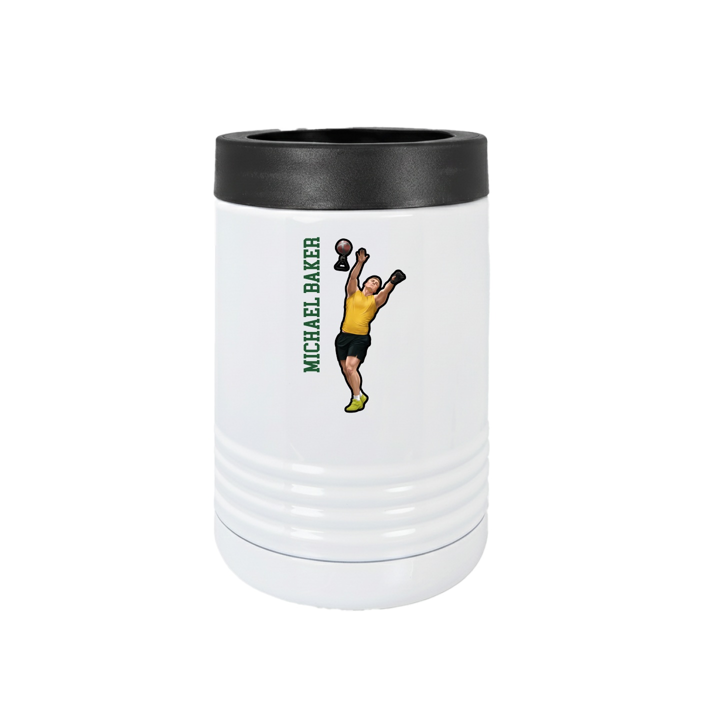 Beverage Holder — Name Vertical in White