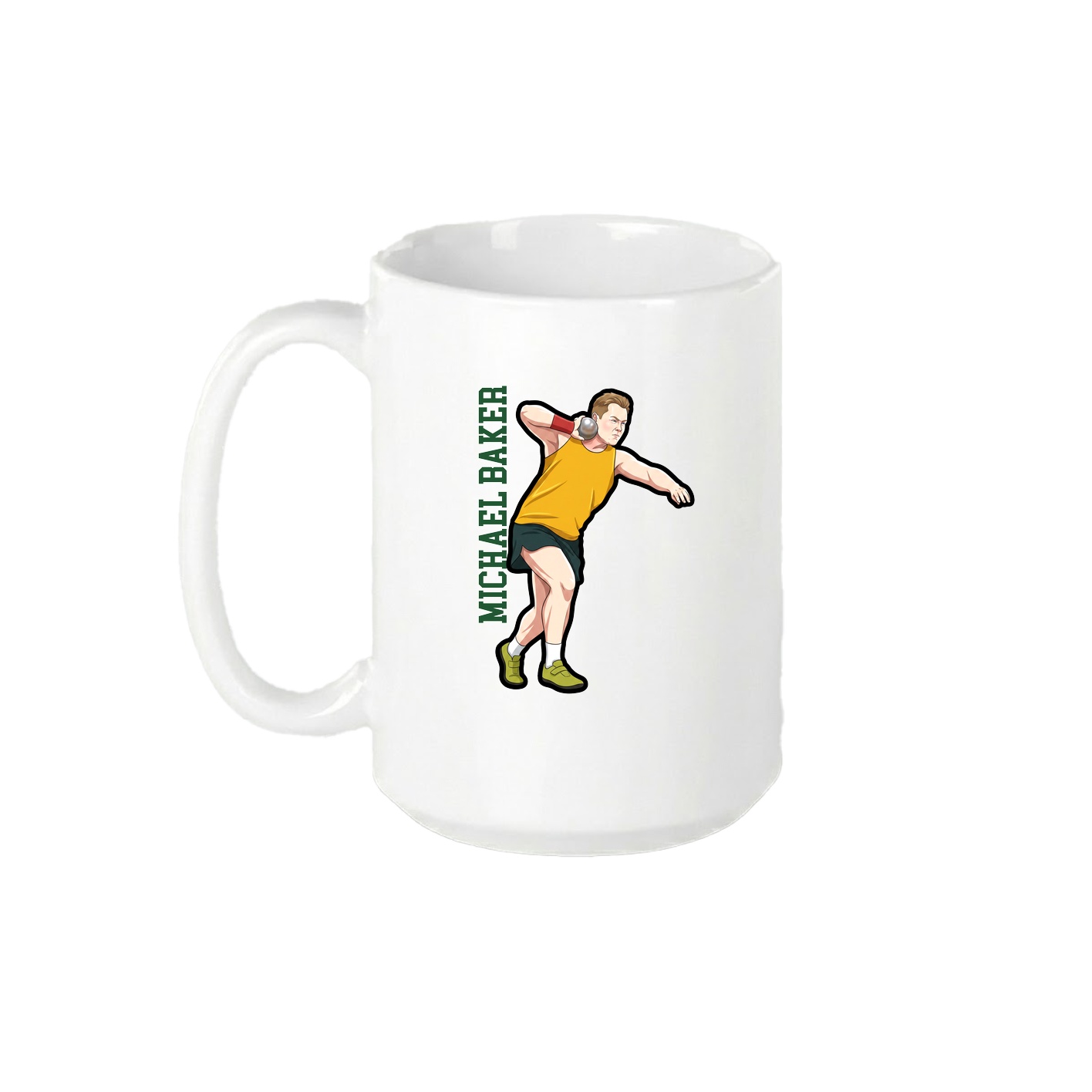 15oz Coffee Mug — Name Vertical in White