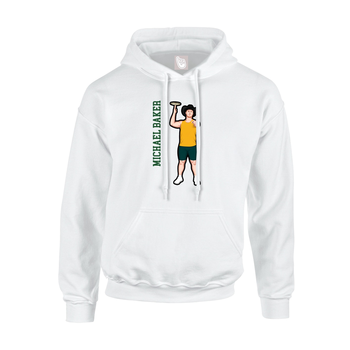 Hoodie — Name Vertical in White