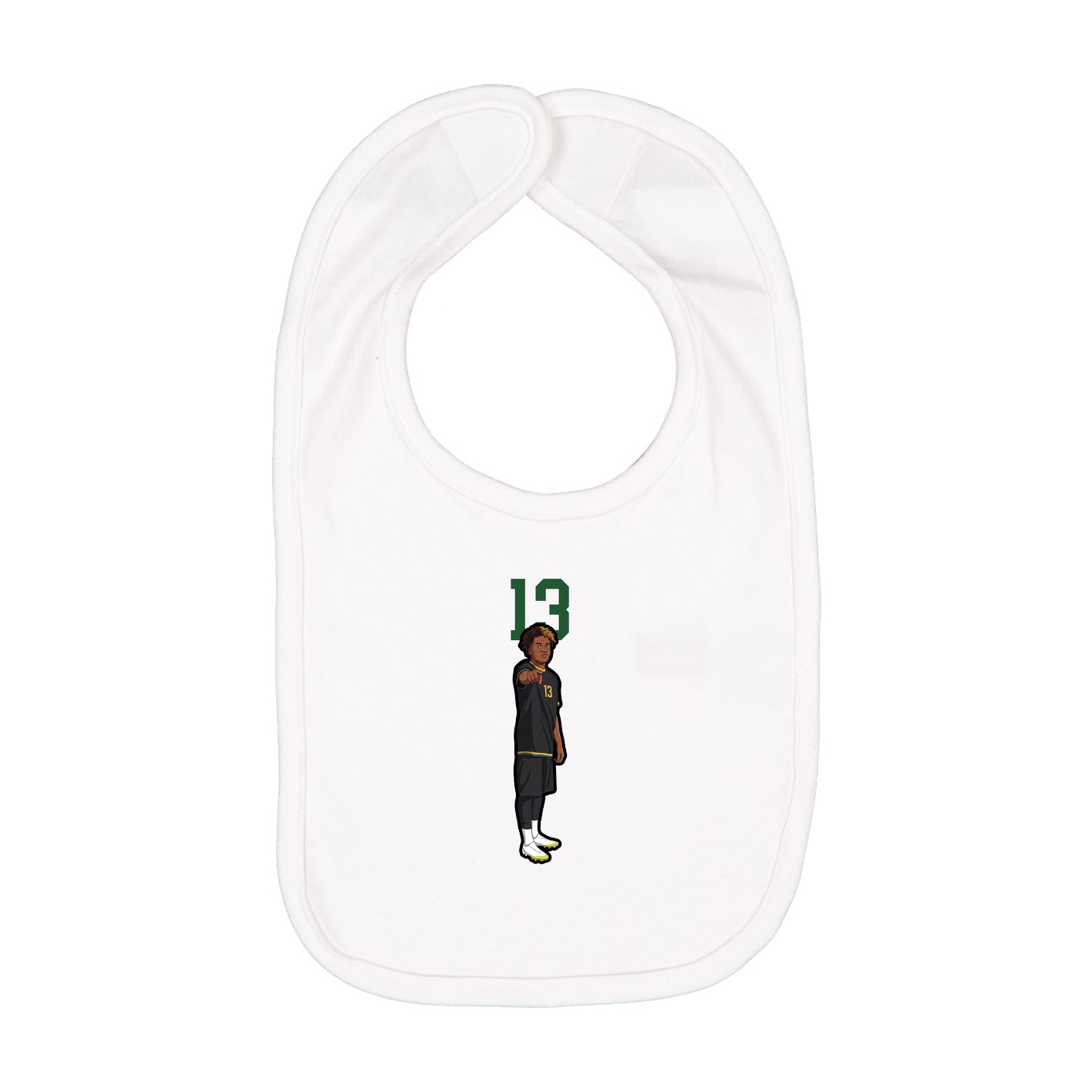 Infant Bib — Number Top in White