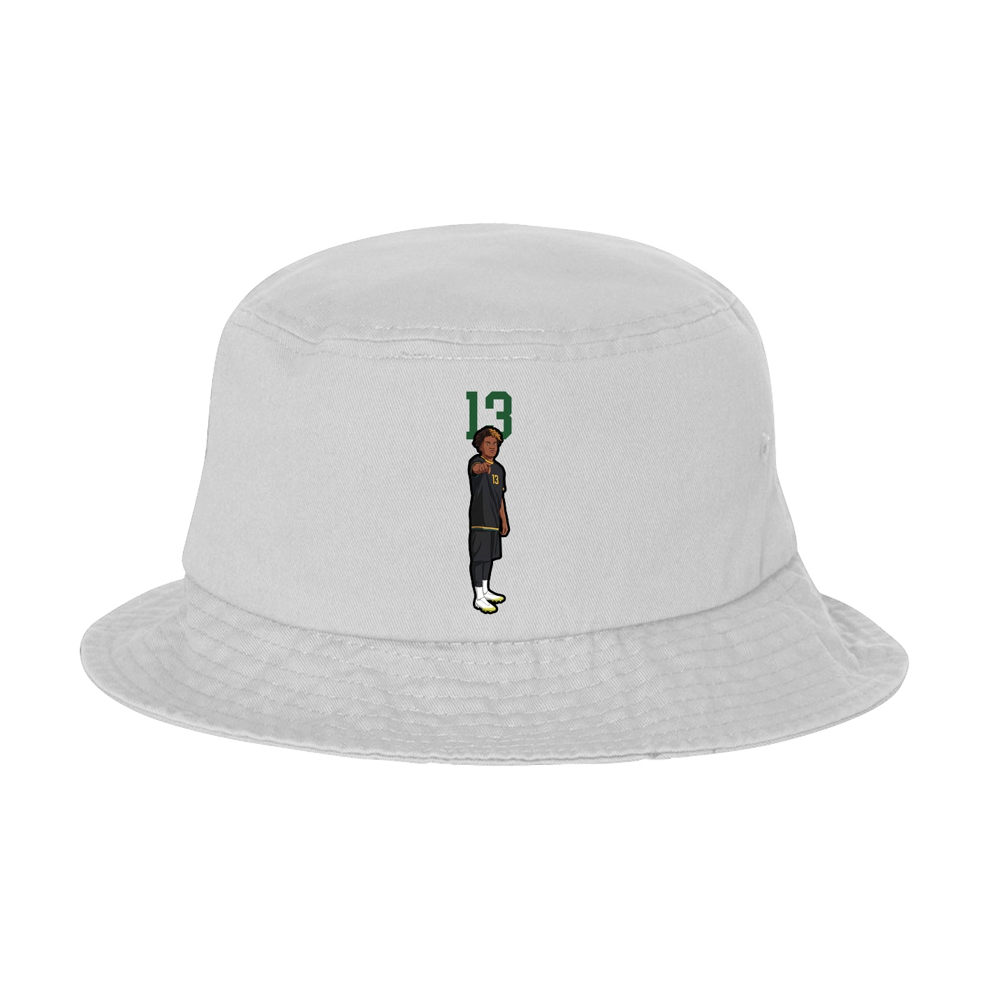 Bucket Cap — Number Top in White