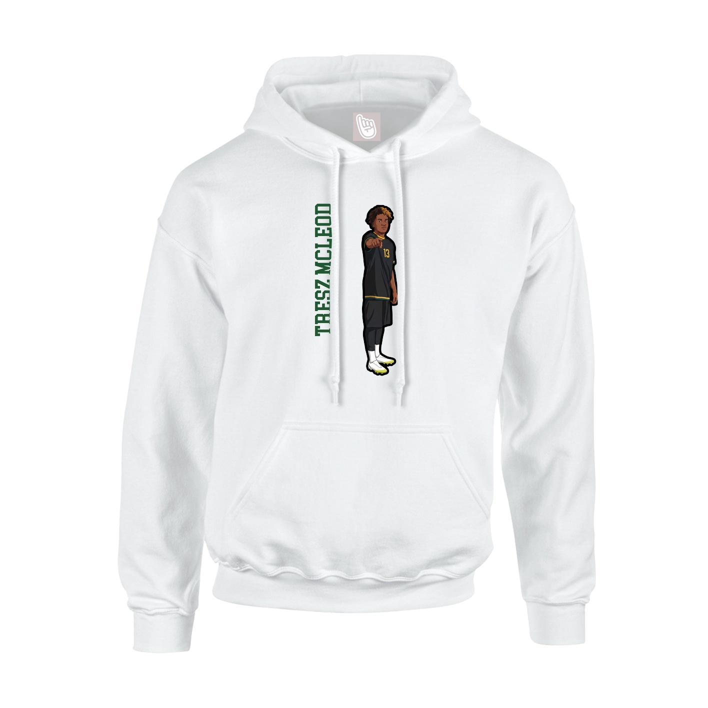 Hoodie — Name Vertical in White