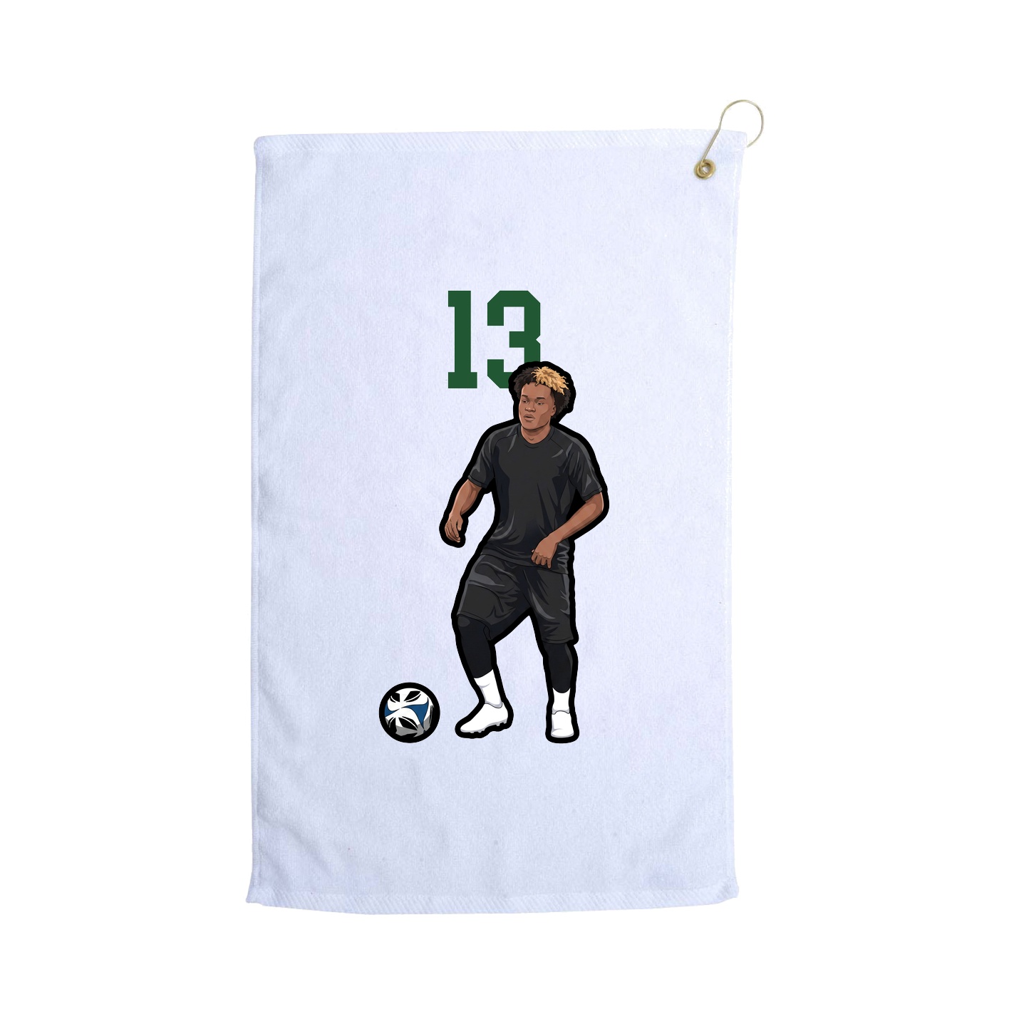 Golf Towel — Number Top in White