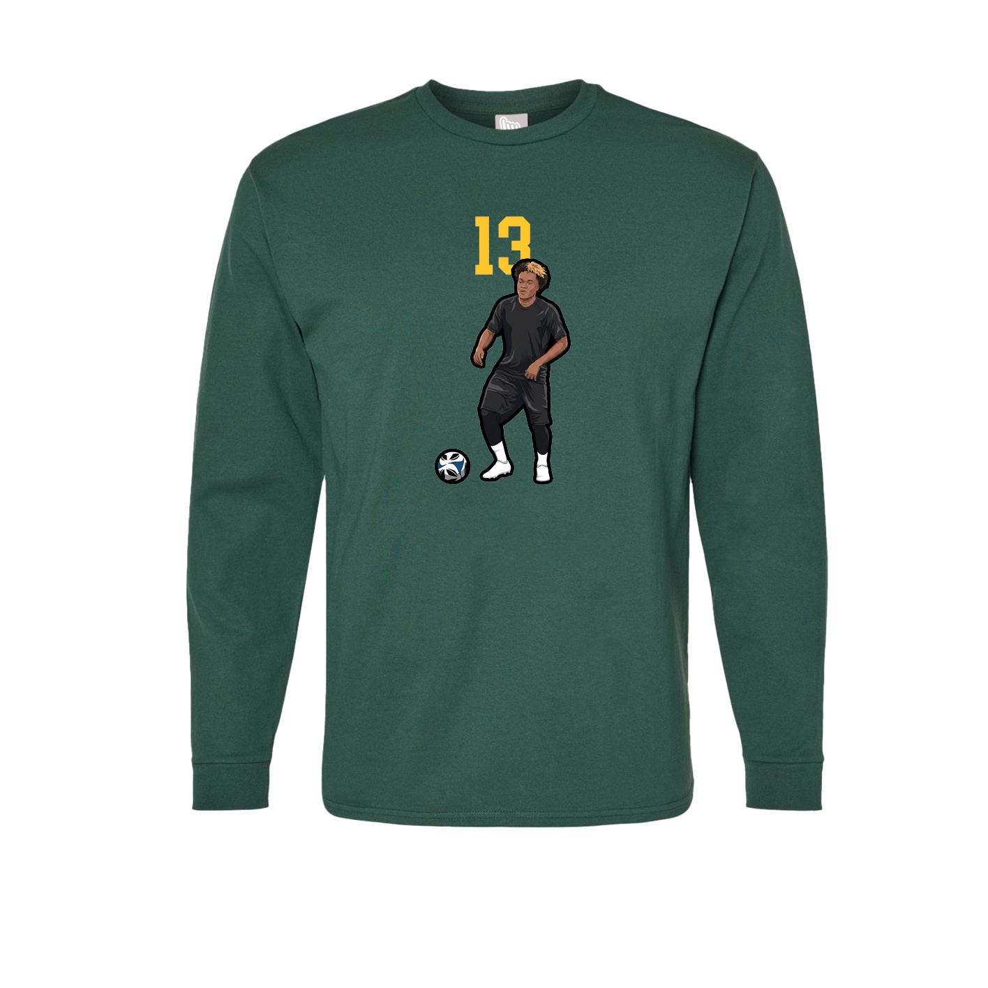 Long Sleeve Tee — Number Top in Green