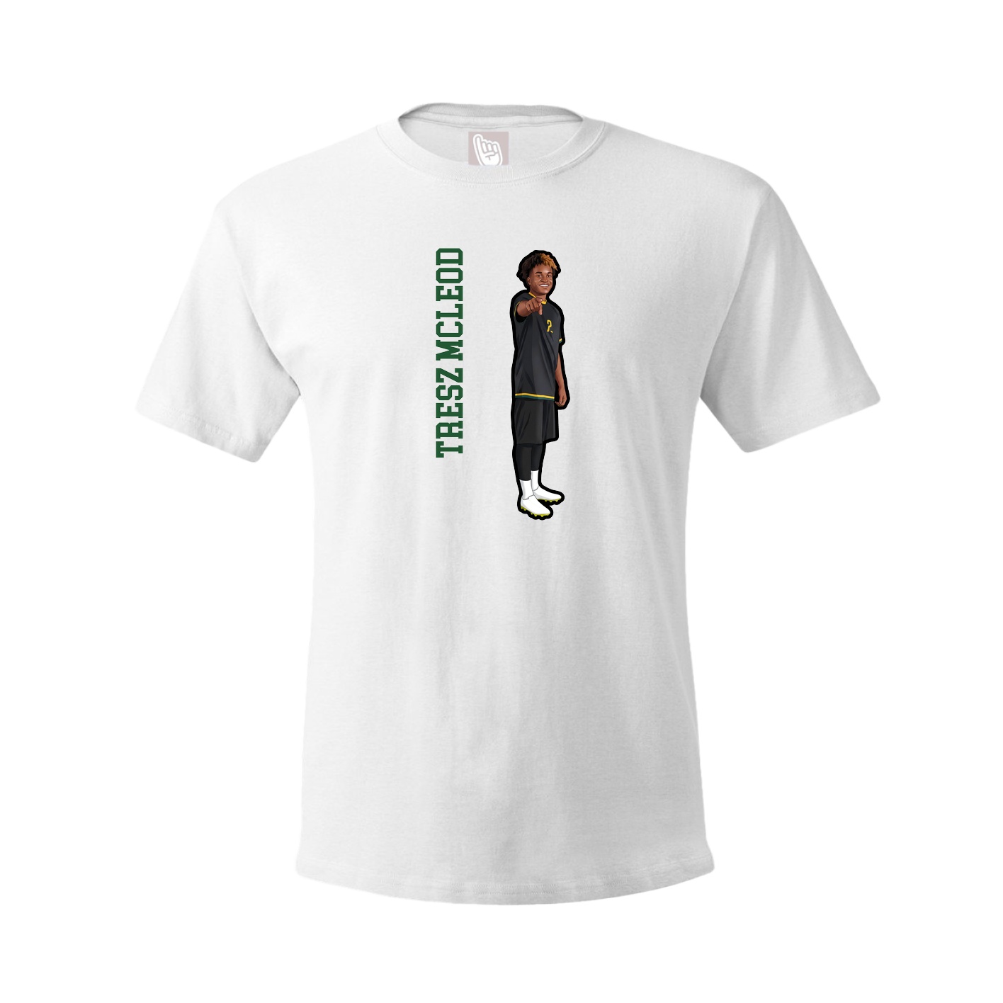 Youth Tee — Name Vertical in White
