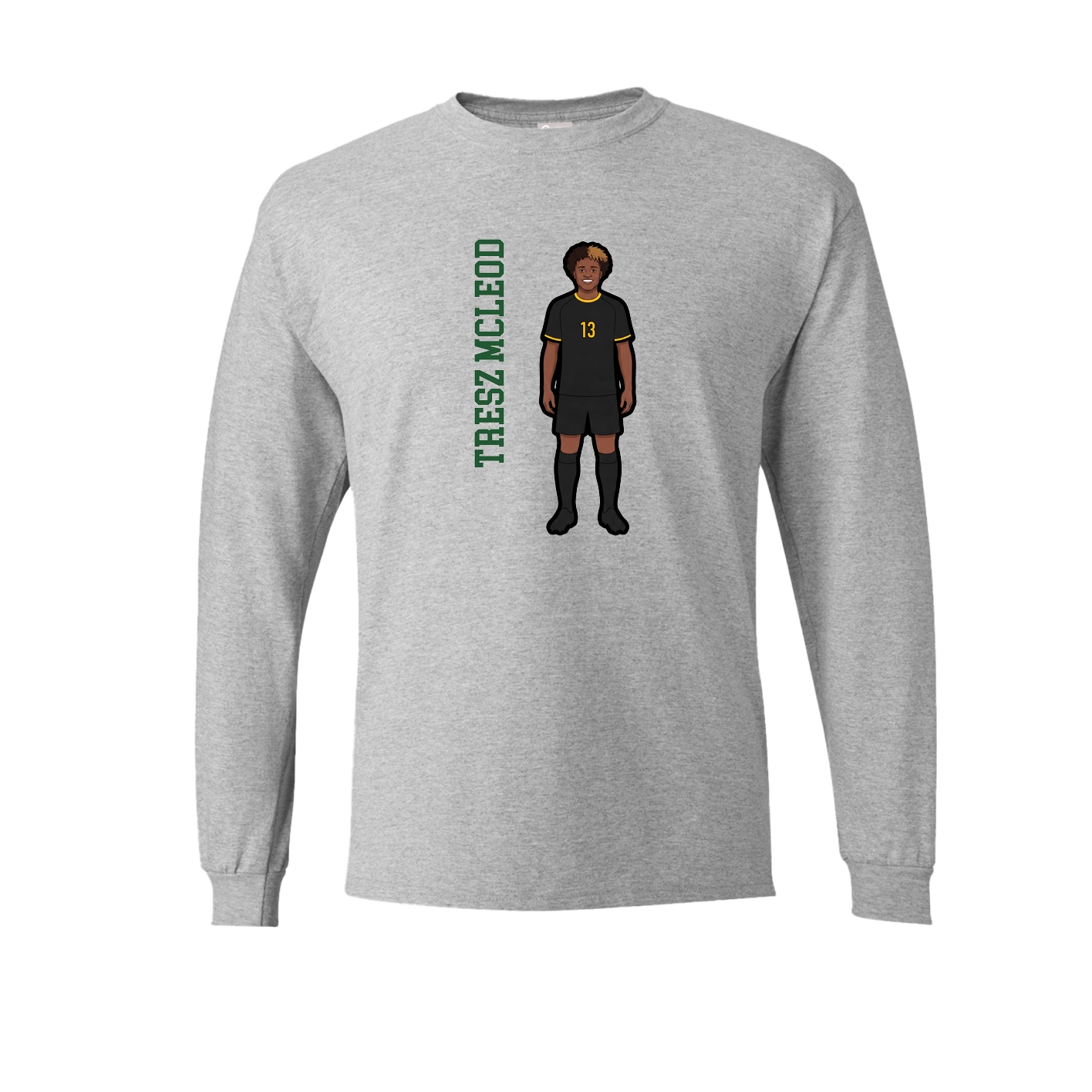 Long Sleeve Tee — Name Vertical in Grey