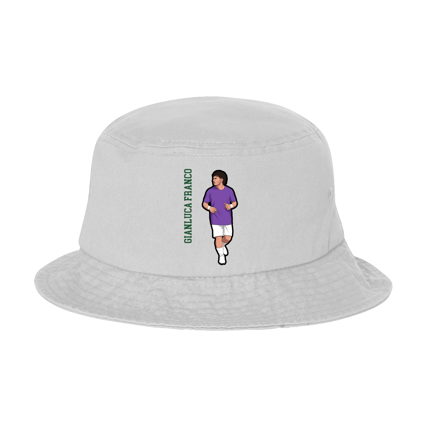 Bucket Cap — Name Vertical in White