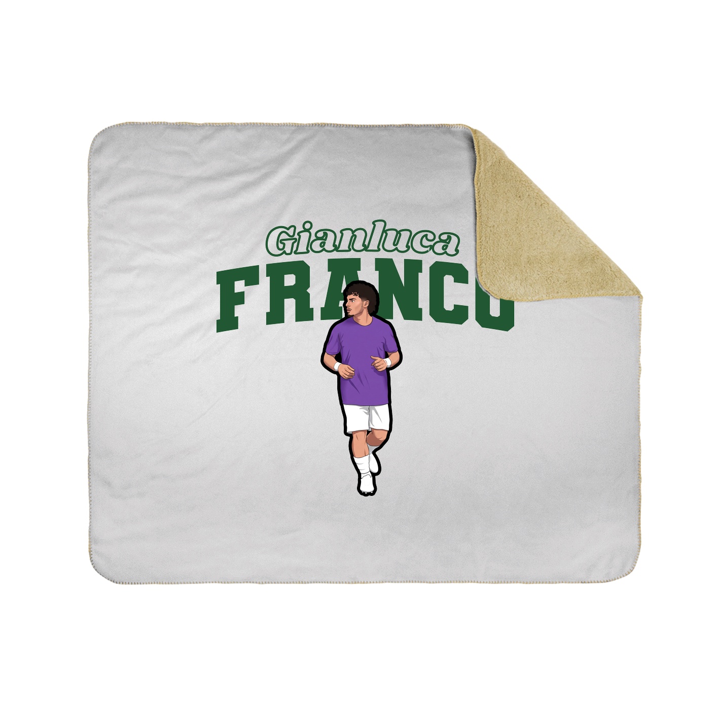Throw Blanket — Name Arch in White