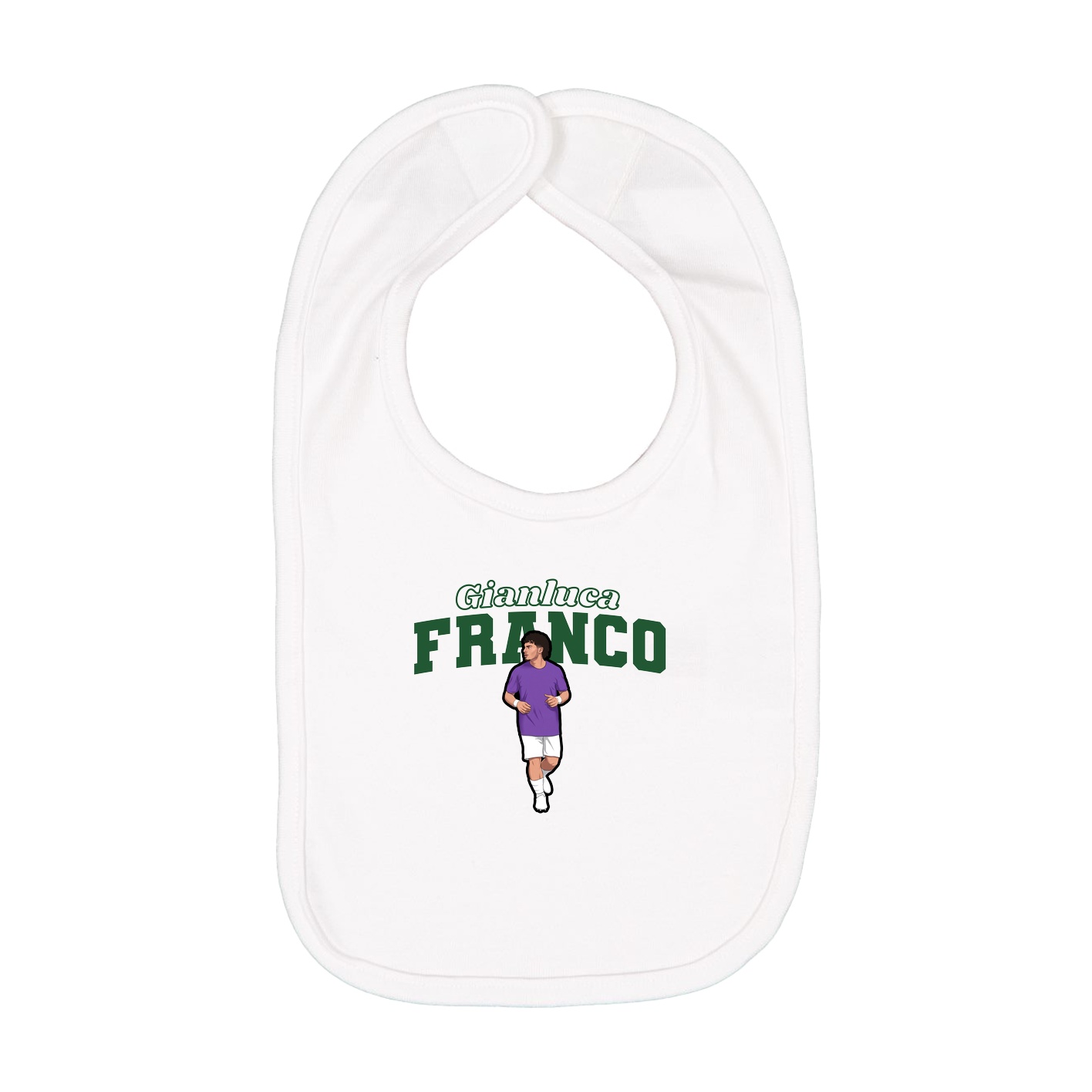Infant Bib — Name Arch in White