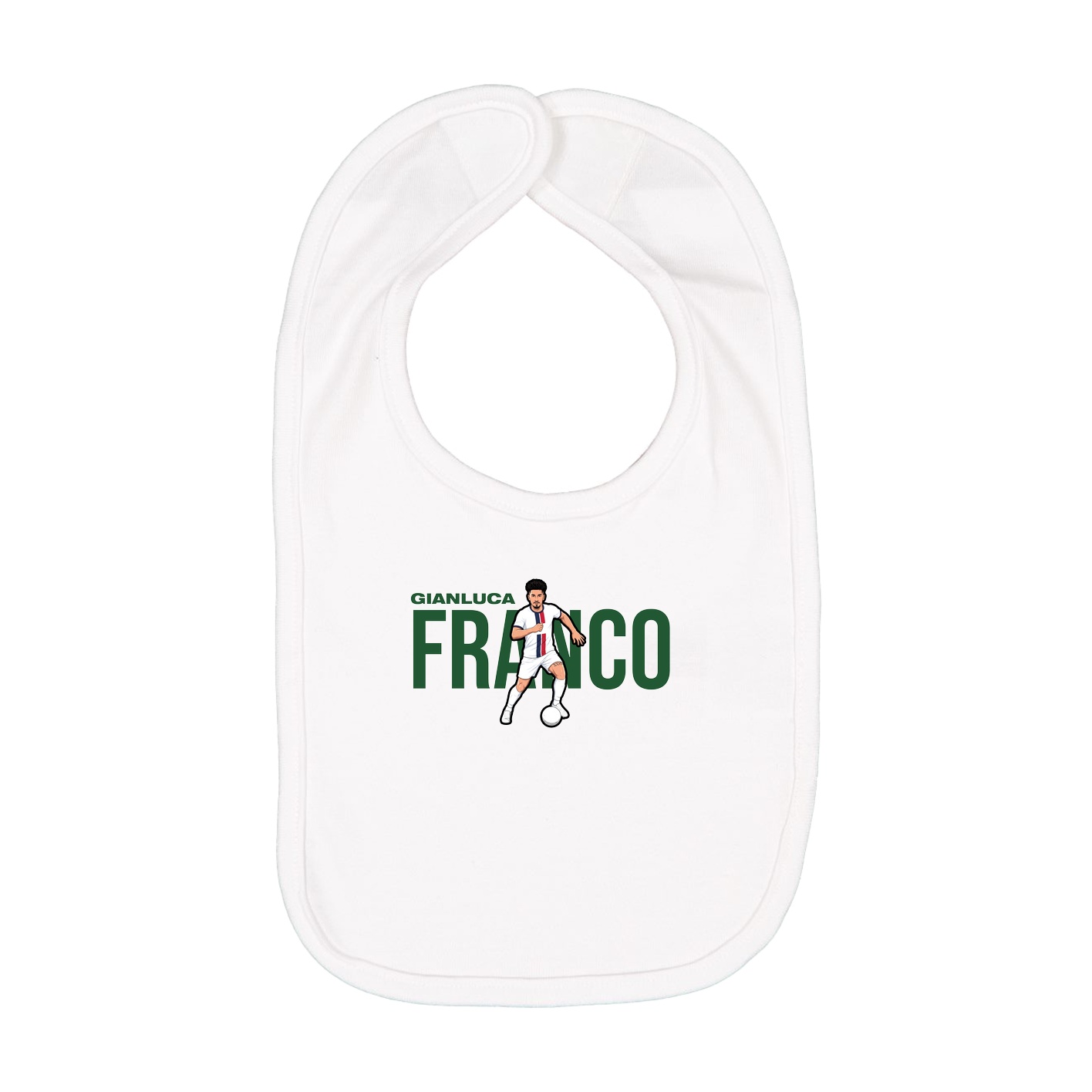 Infant Bib — Player Name in White