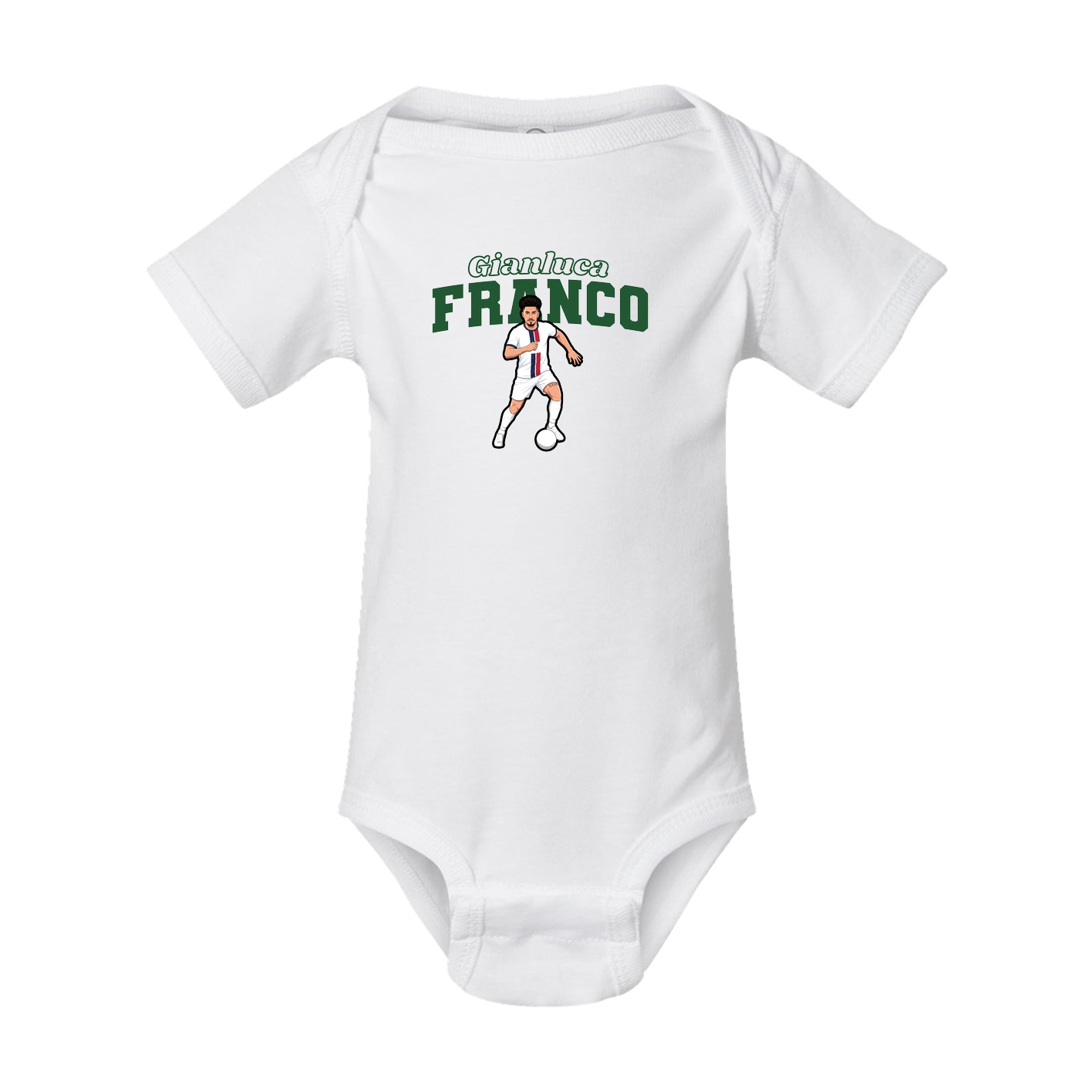 Baby Onesie — Name Arch in White
