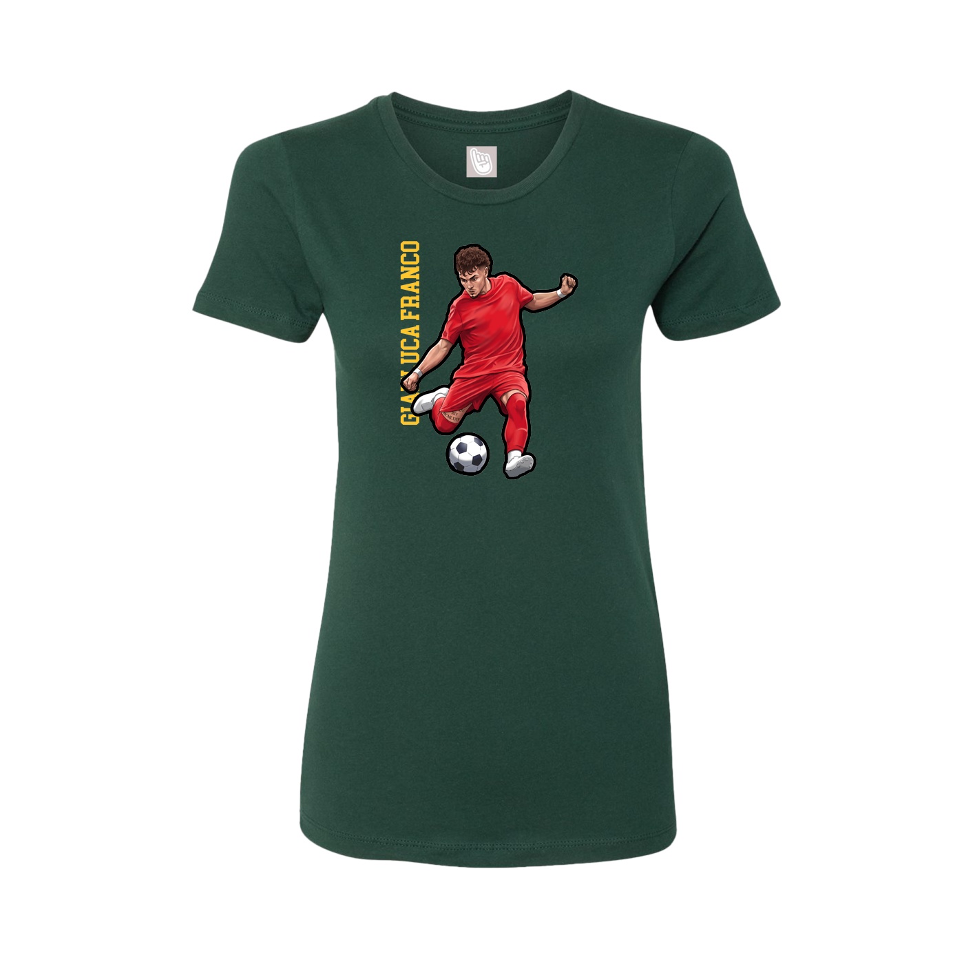 Fitted Women's Tee — Name Vertical in Green