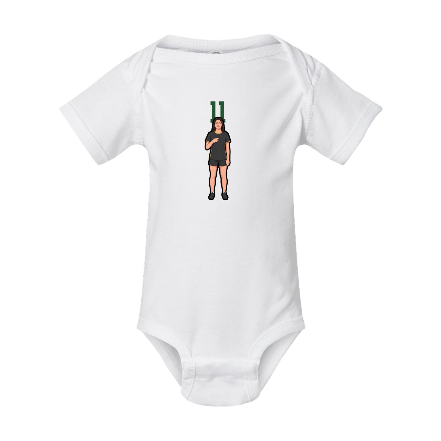 Baby Onesie — Number Top in White