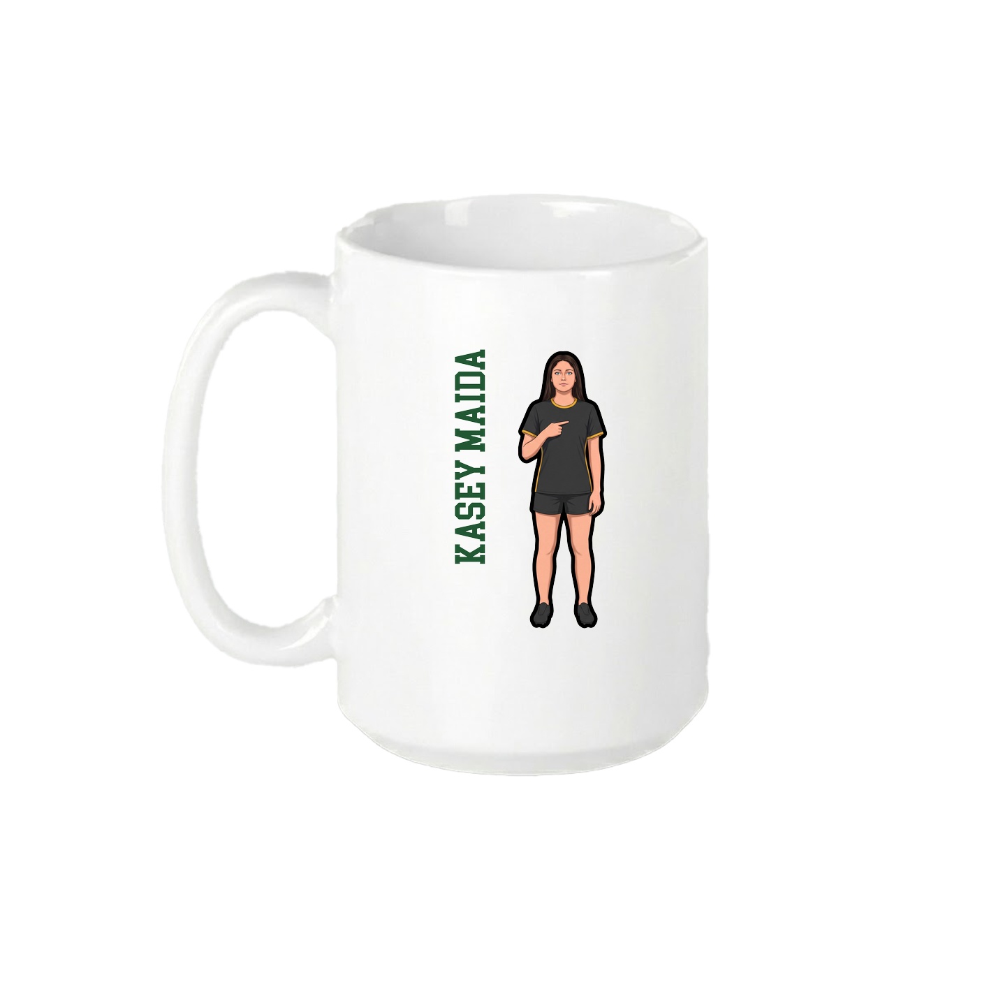 15oz Coffee Mug — Name Vertical in White