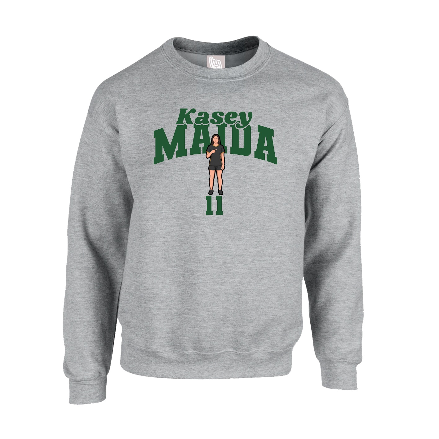 Fleece Crew — Signature Arch in Grey