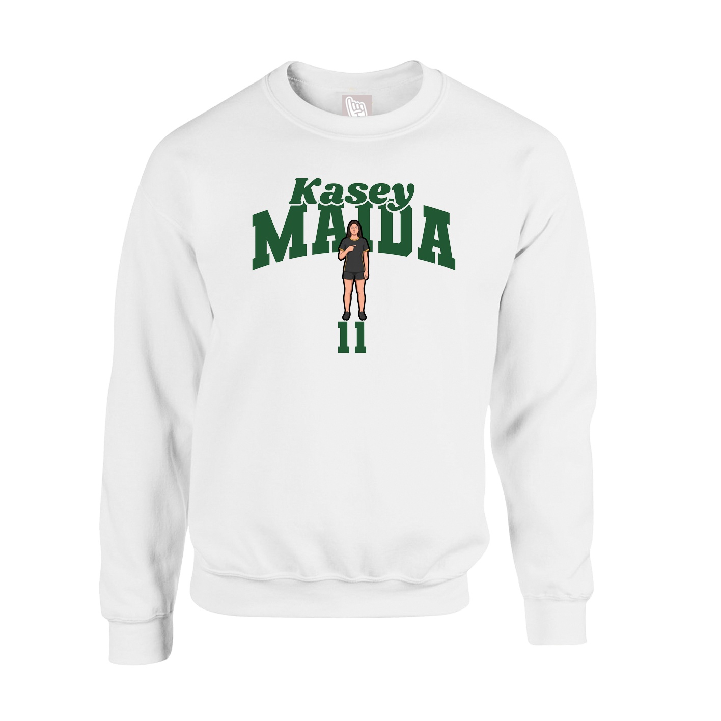 Fleece Crew — Signature Arch in White