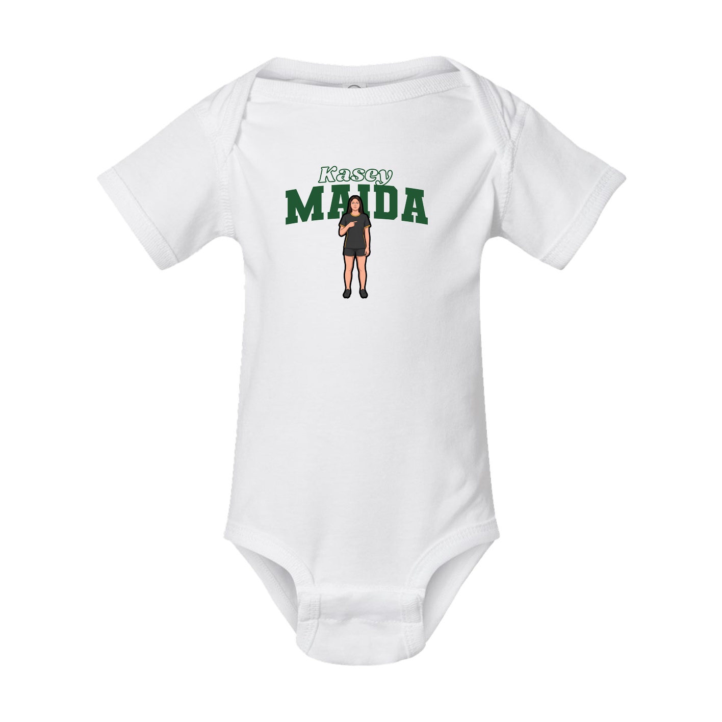 Baby Onesie — Name Arch in White