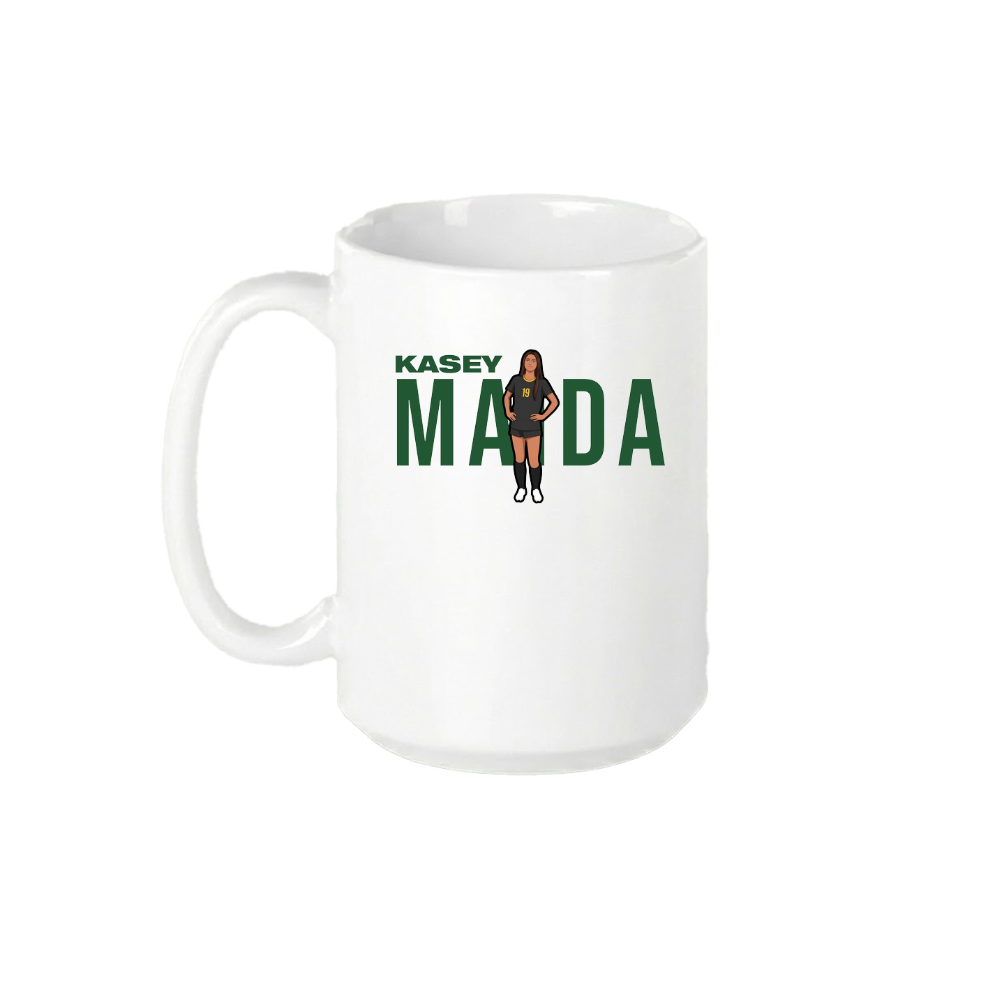 15oz Coffee Mug — Player Name in White