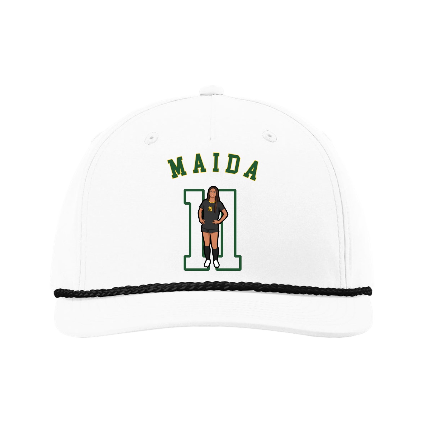 Five-Panel Classic Rope Cap — Shirsey Arch in White