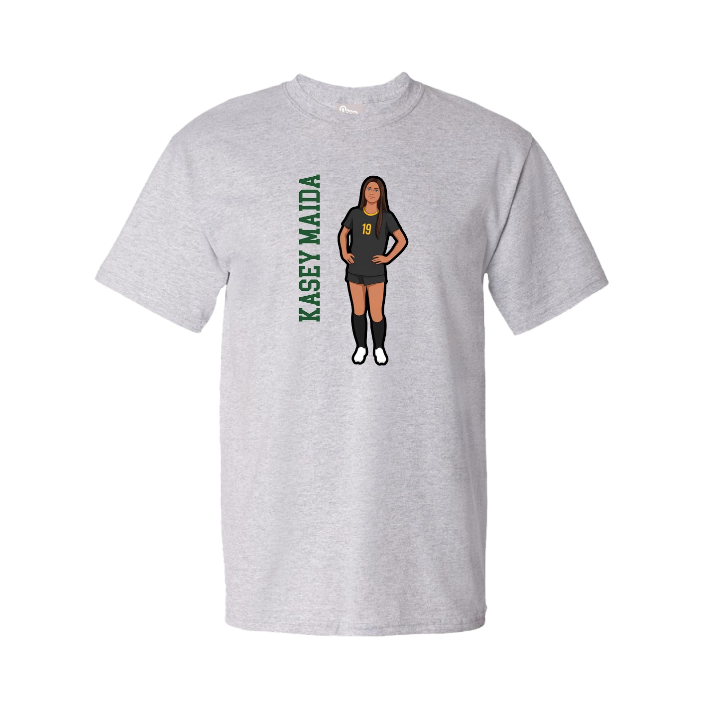 Tee — Name Vertical in Grey