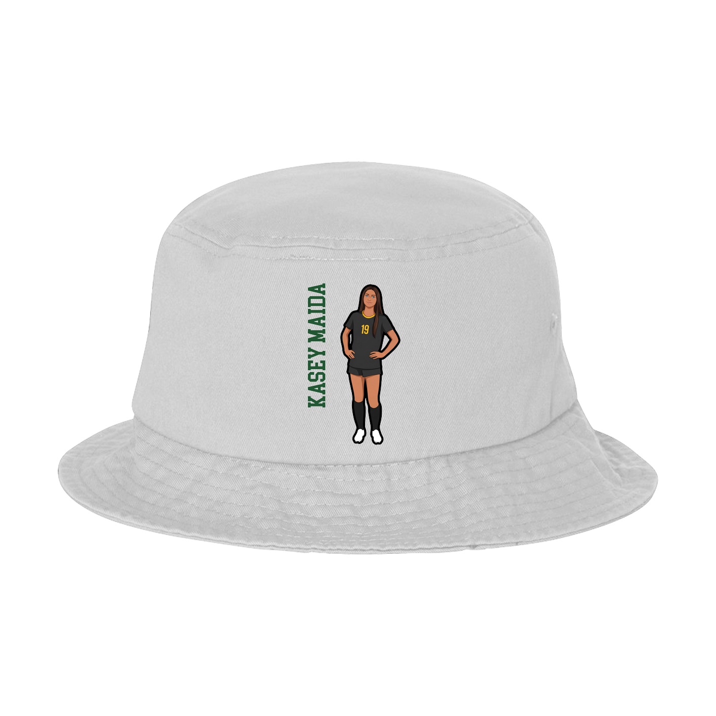 Bucket Cap — Name Vertical in White