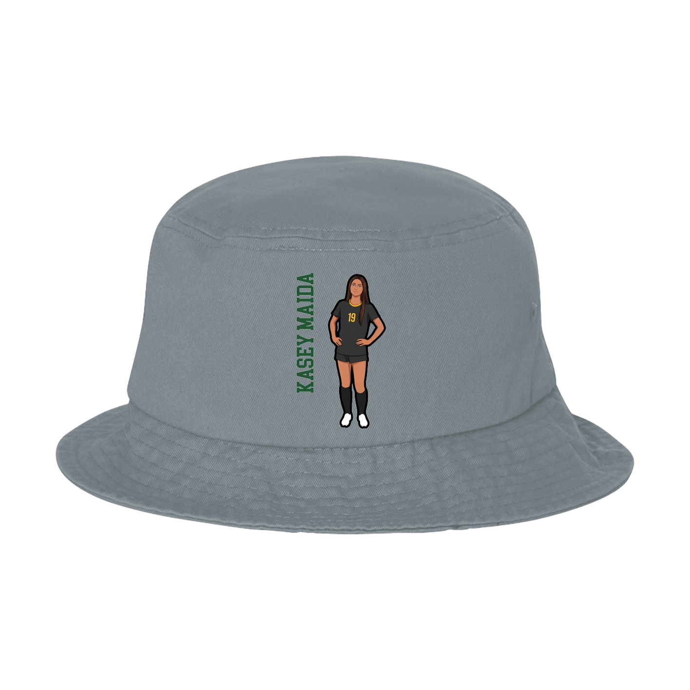 Bucket Cap — Name Vertical in Grey