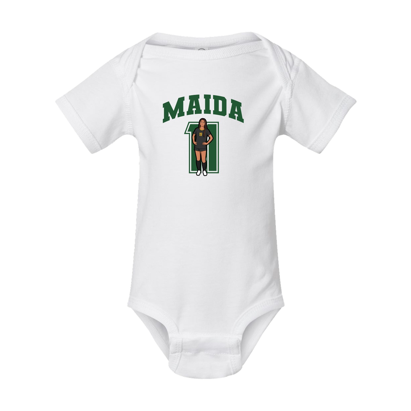 Baby Onesie — Number in White