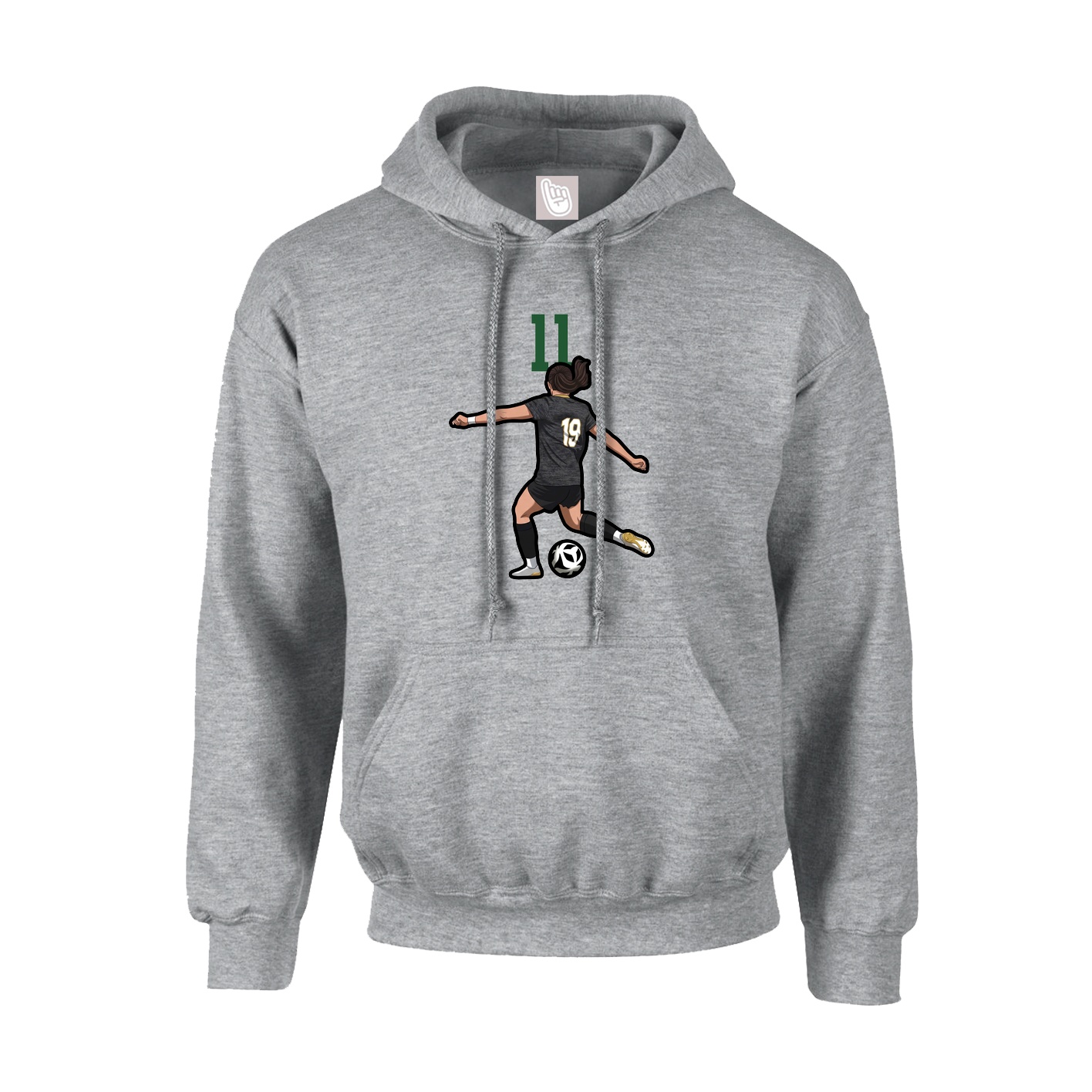 Hoodie — Number Top in Grey