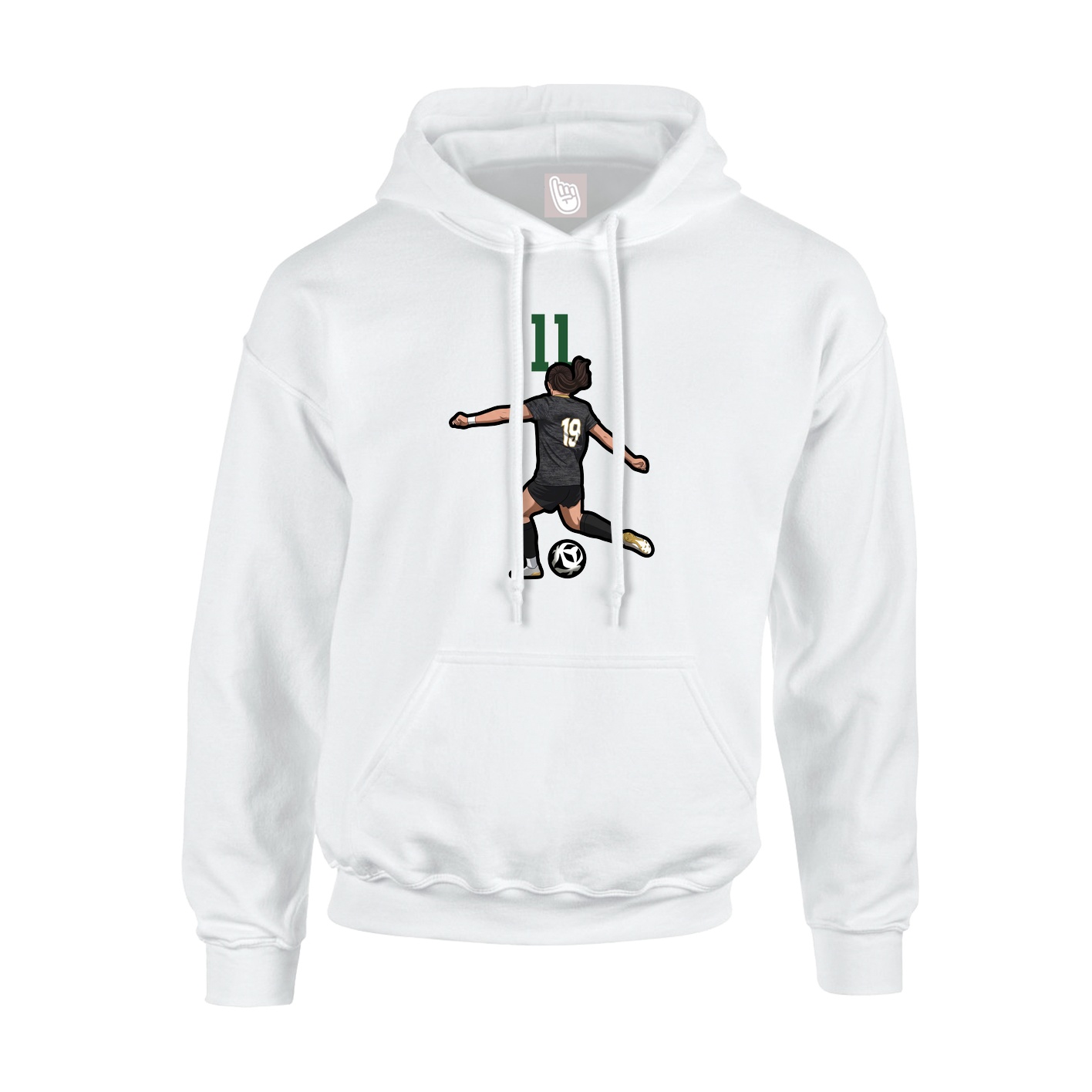 Youth Hoodie — Number Top in White