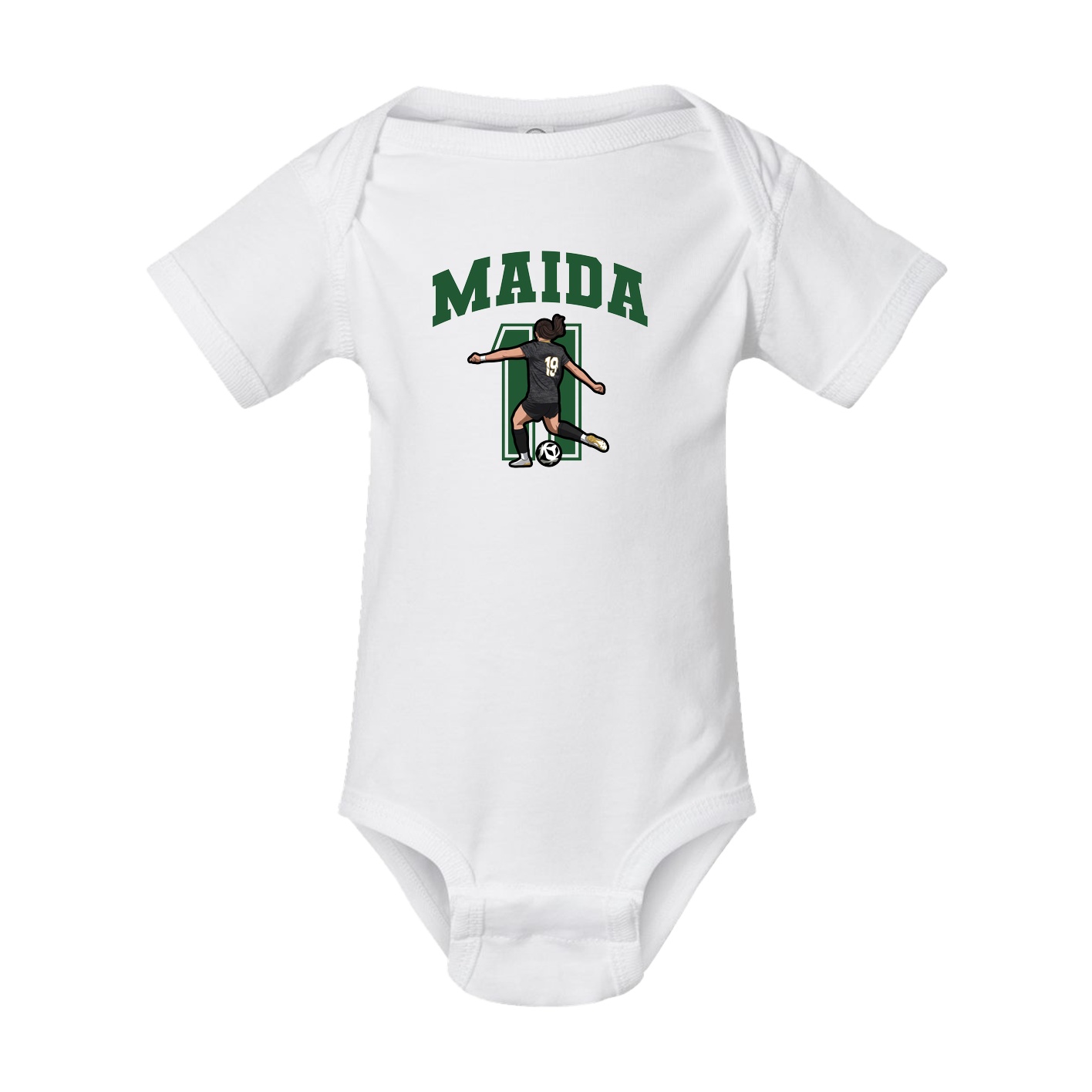 Baby Onesie — Number in White