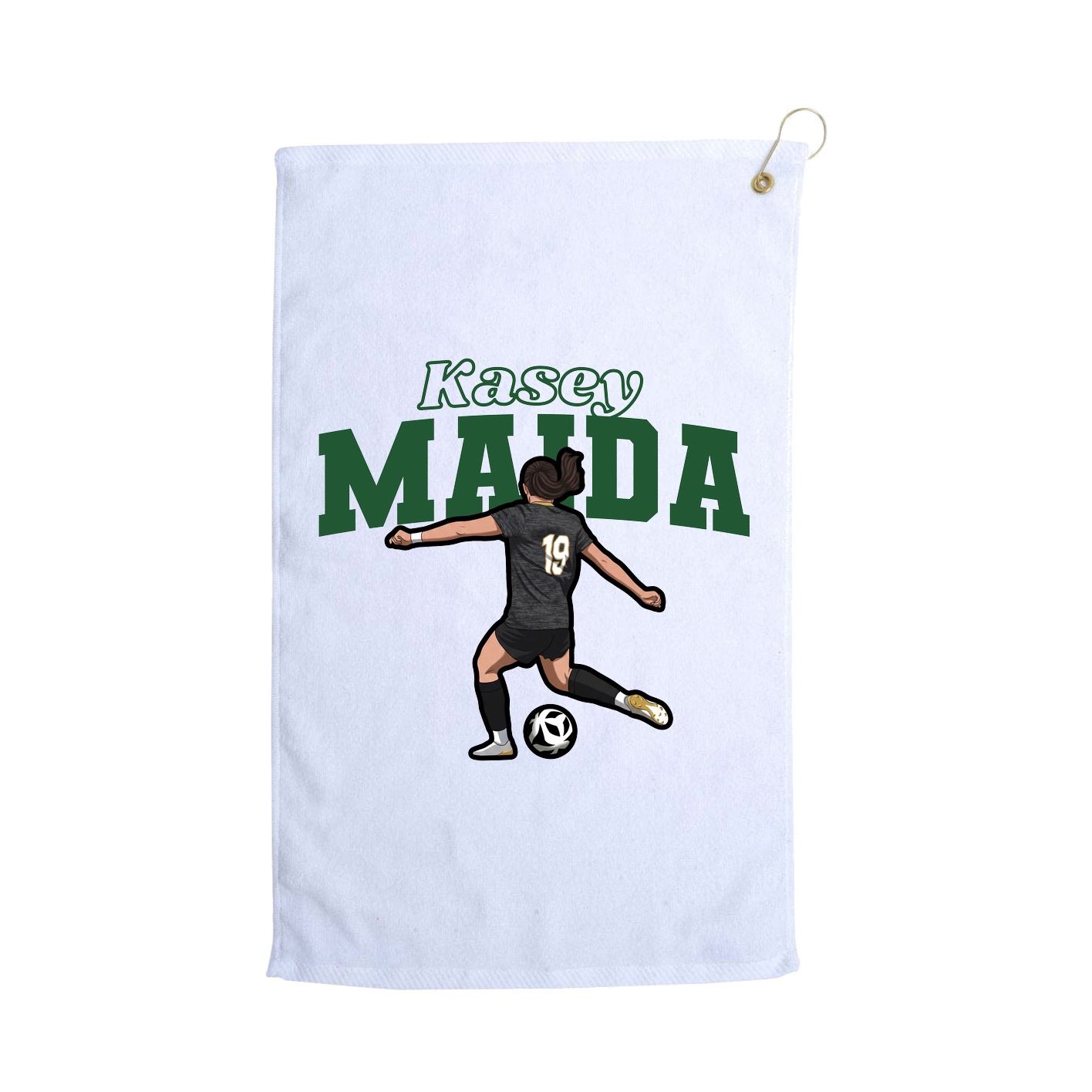 Golf Towel — Name Arch in White