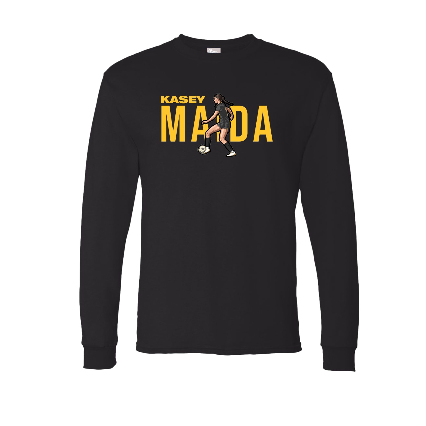Long Sleeve Tee — Player Name in Black