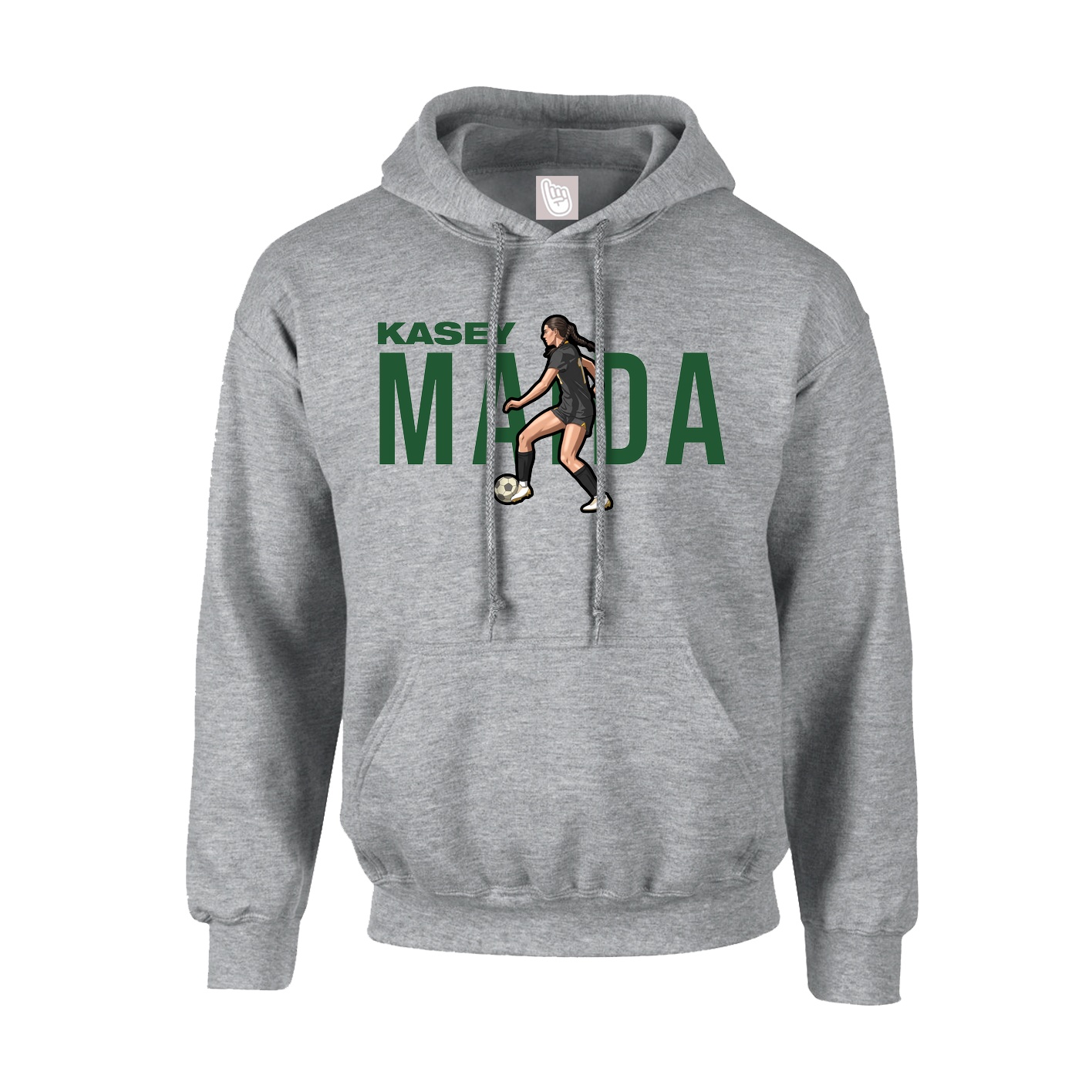 Hoodie — Player Name in Grey
