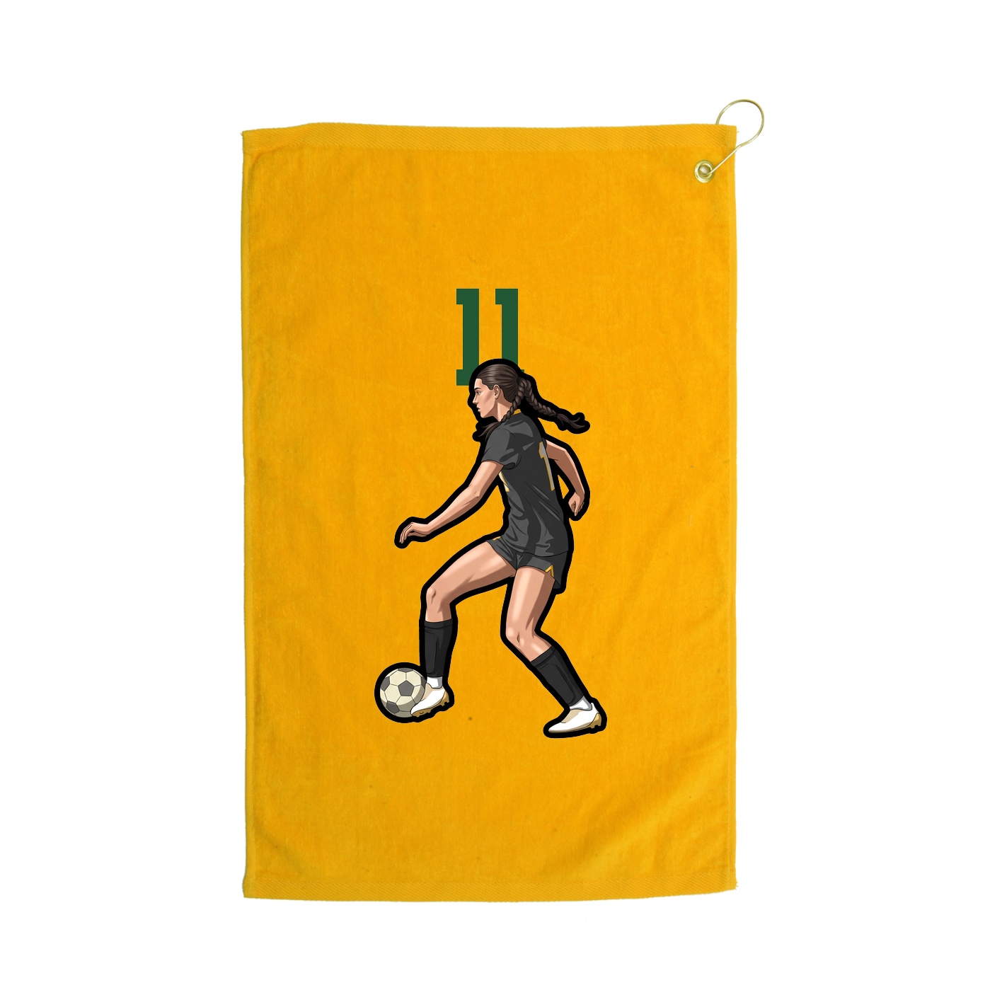 Golf Towel — Number Top in Gold