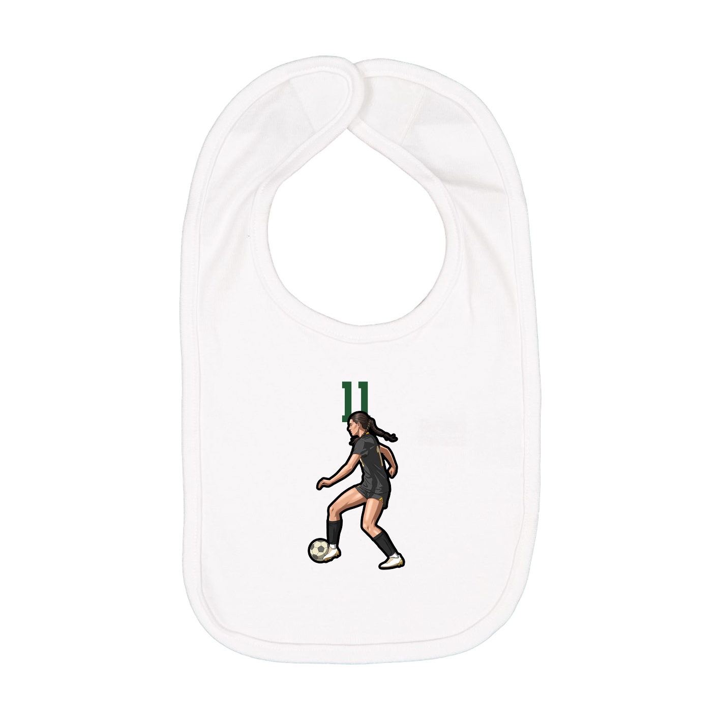 Infant Bib — Number Top in White