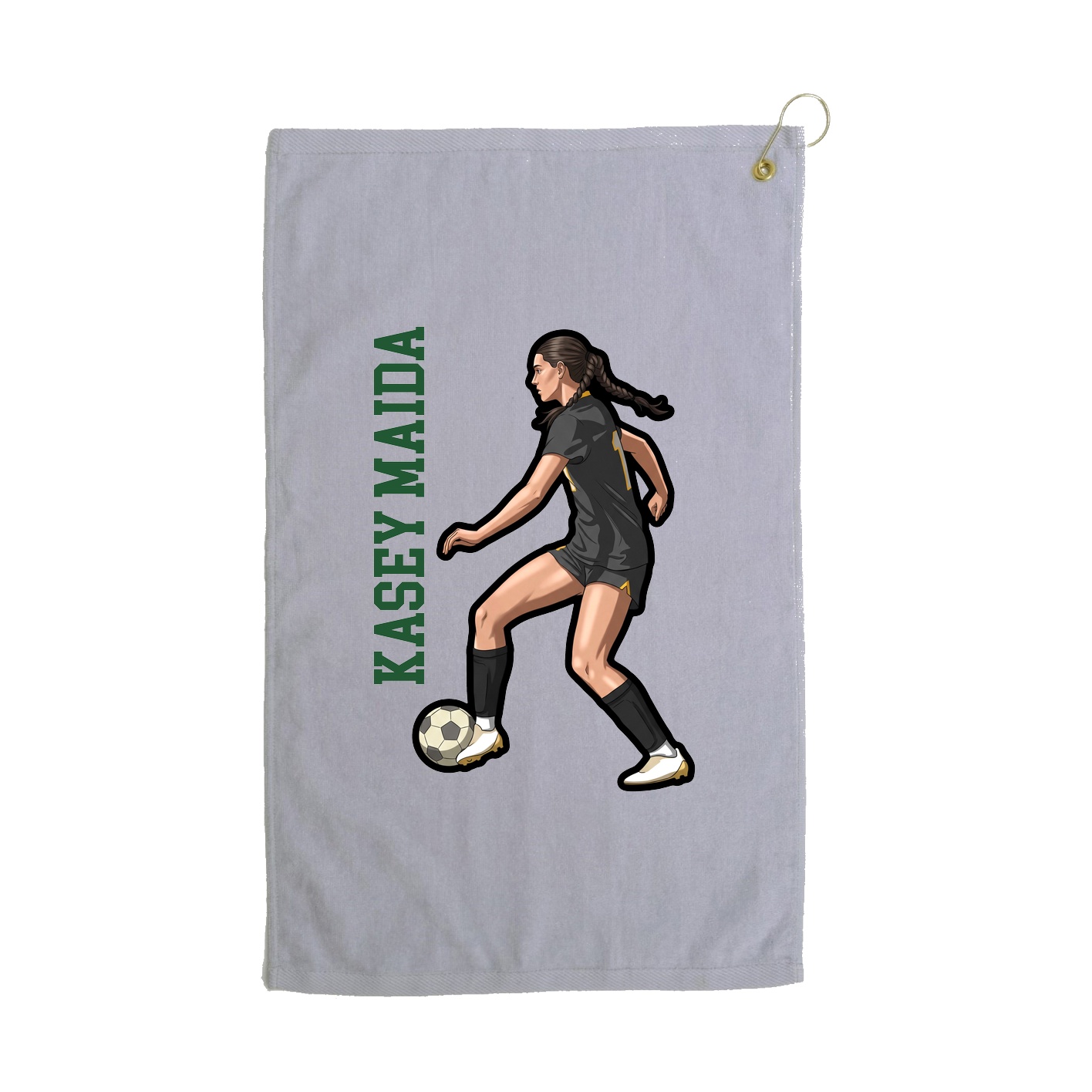Golf Towel — Name Vertical in Grey