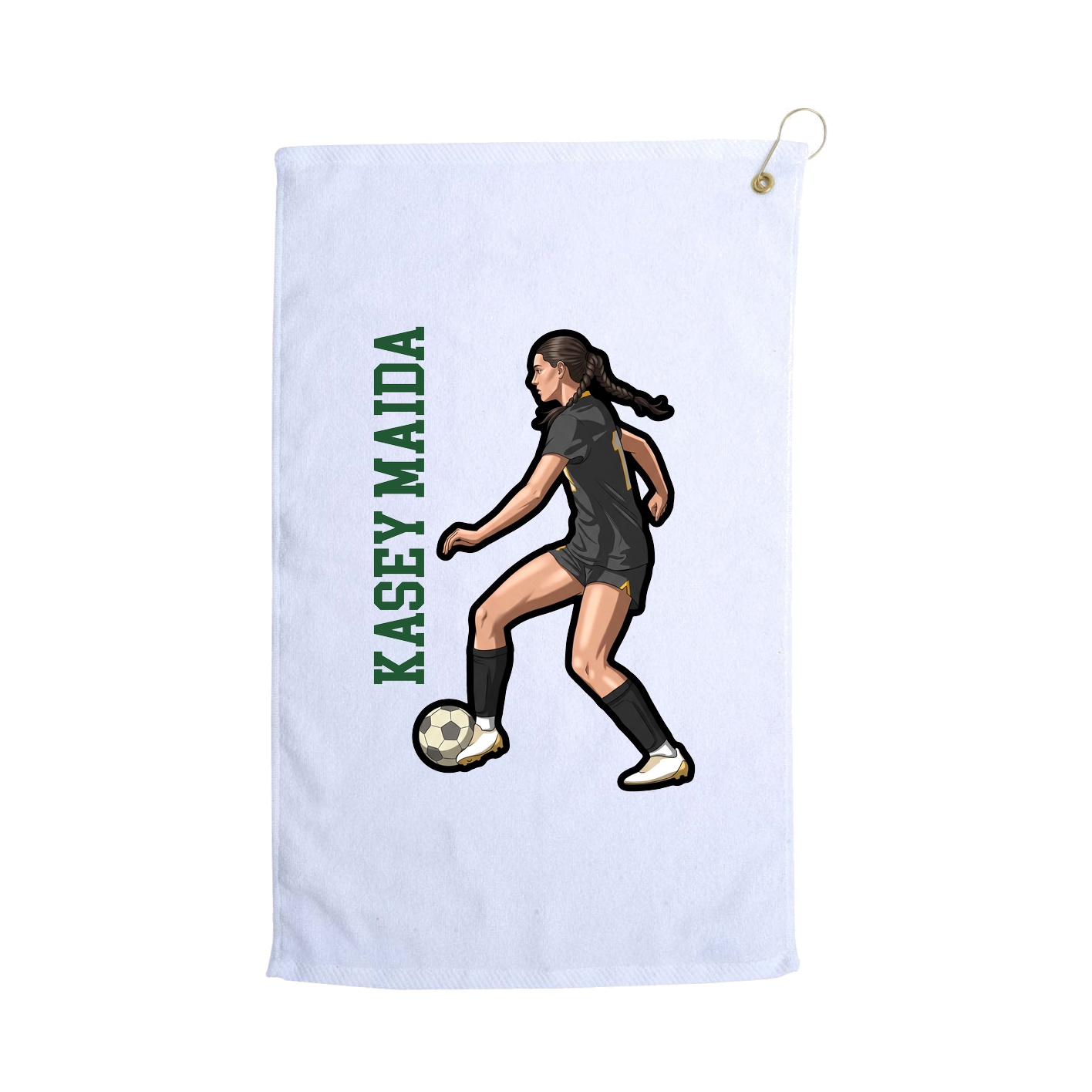 Golf Towel — Name Vertical in White