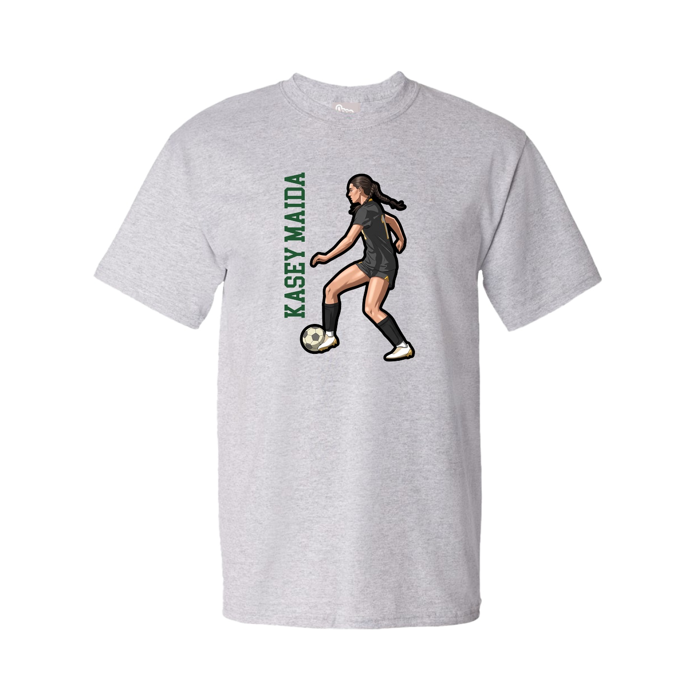 Youth Tee — Name Vertical in Grey