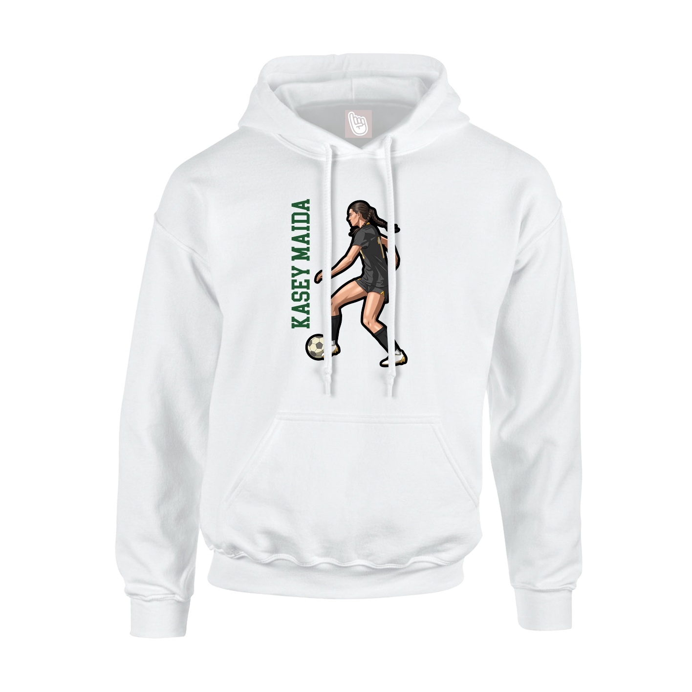 Youth Hoodie — Name Vertical in White