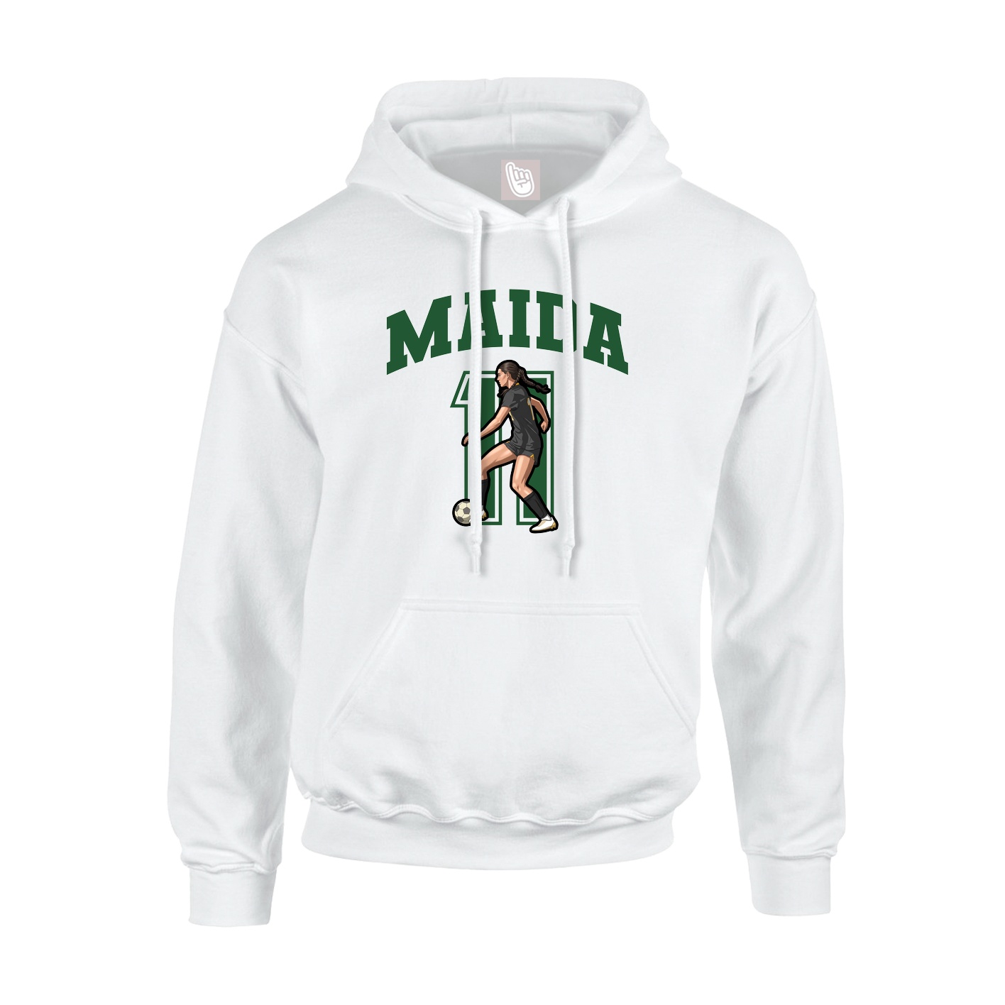 Hoodie — Number in White